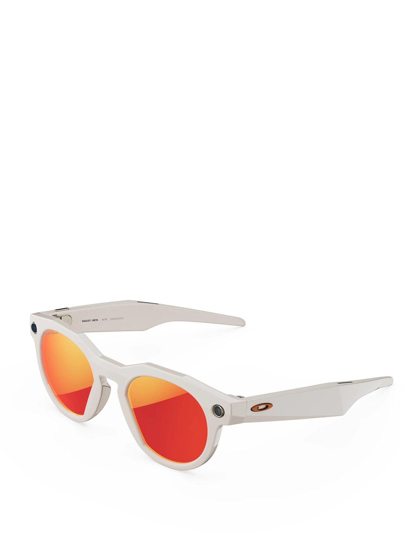 Oakley Meta HSTN - with Meta AI, Audio, Photo, Video Compatibility - Warm Grey, Prizm™ Ruby