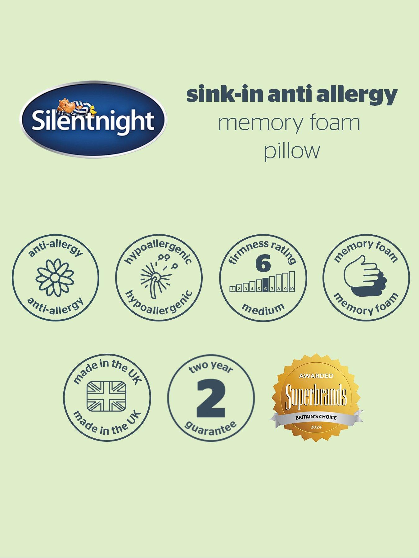 Image 7 of 7 of Silentnight Sink-in Anti Allergy Memory Foam Pillow - 2 Pack