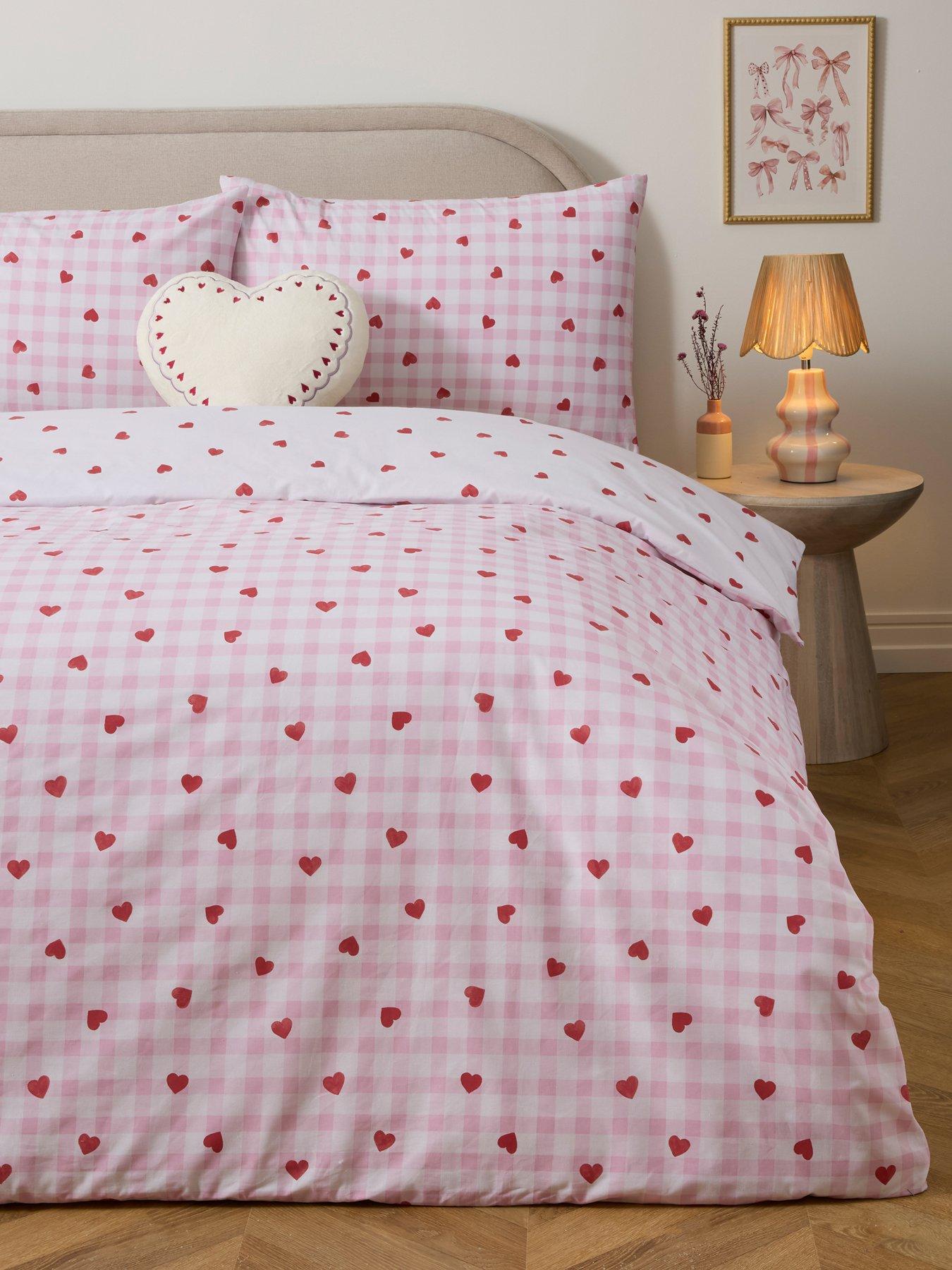 The Very Collection: Hearts Gingham Printed Duvet Set