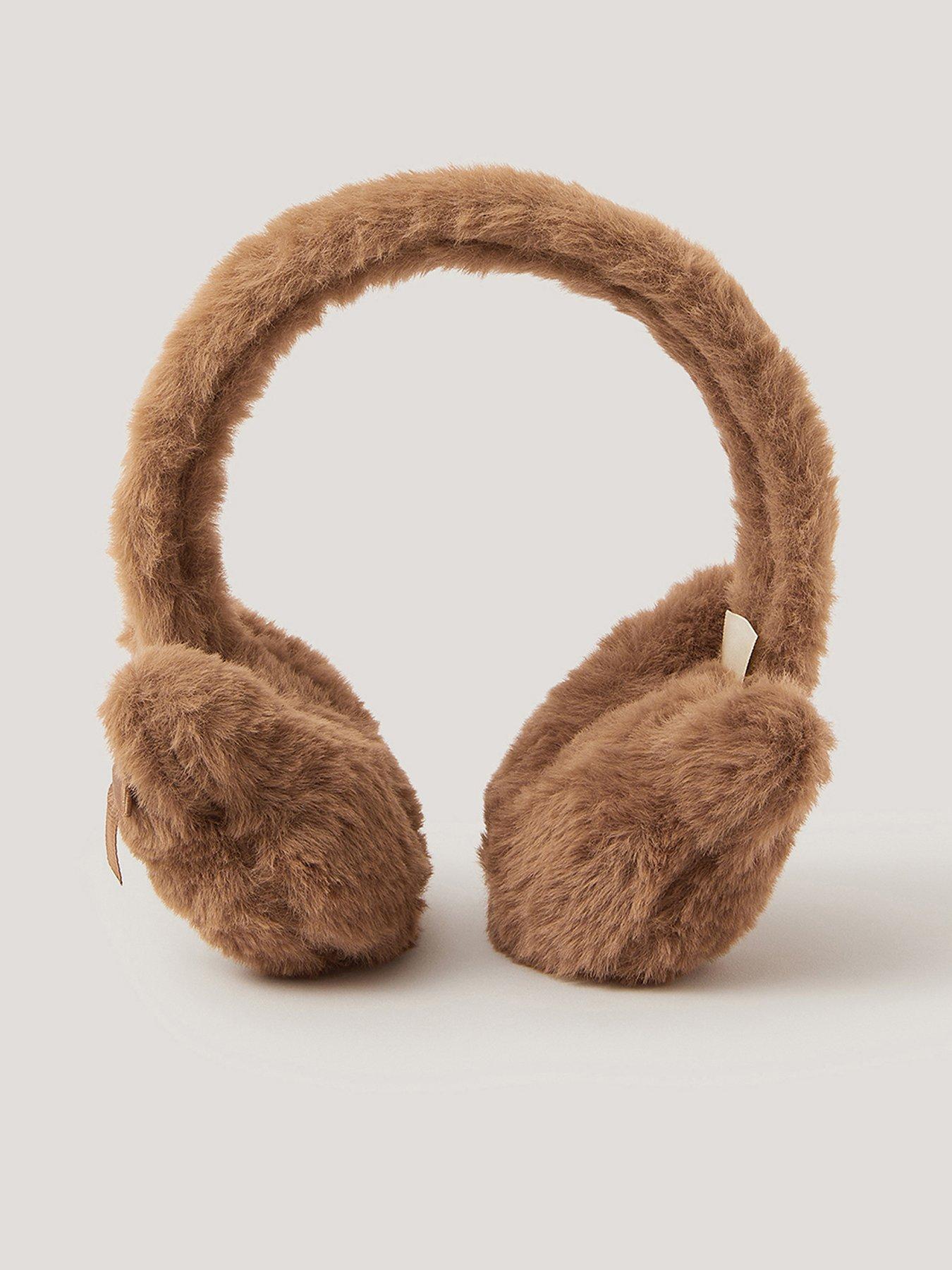 Monsoon Girls Bow Bear Earmuffs - Brown