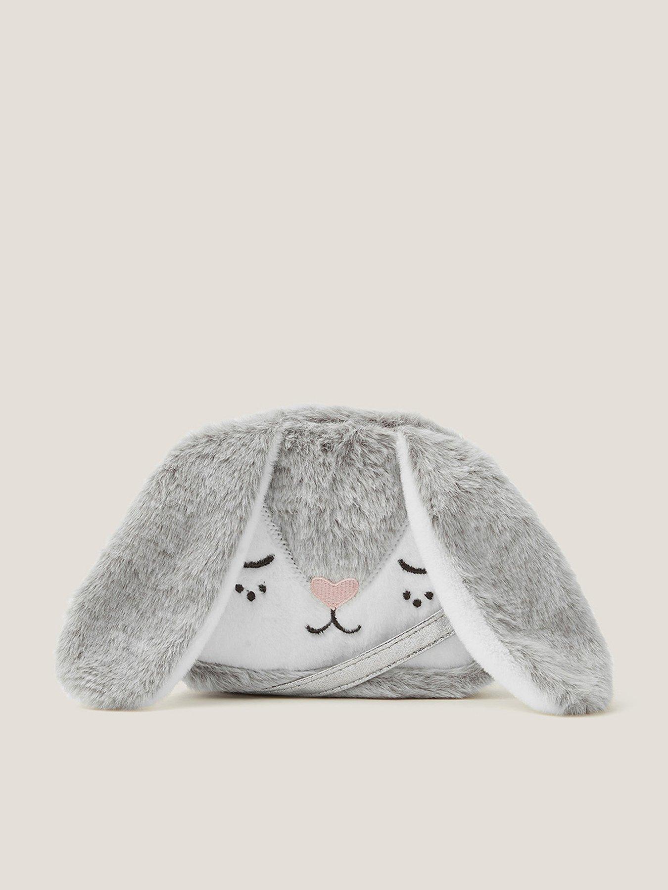 Monsoon Girls Flopsy Fluffy Bunny Bag - Grey