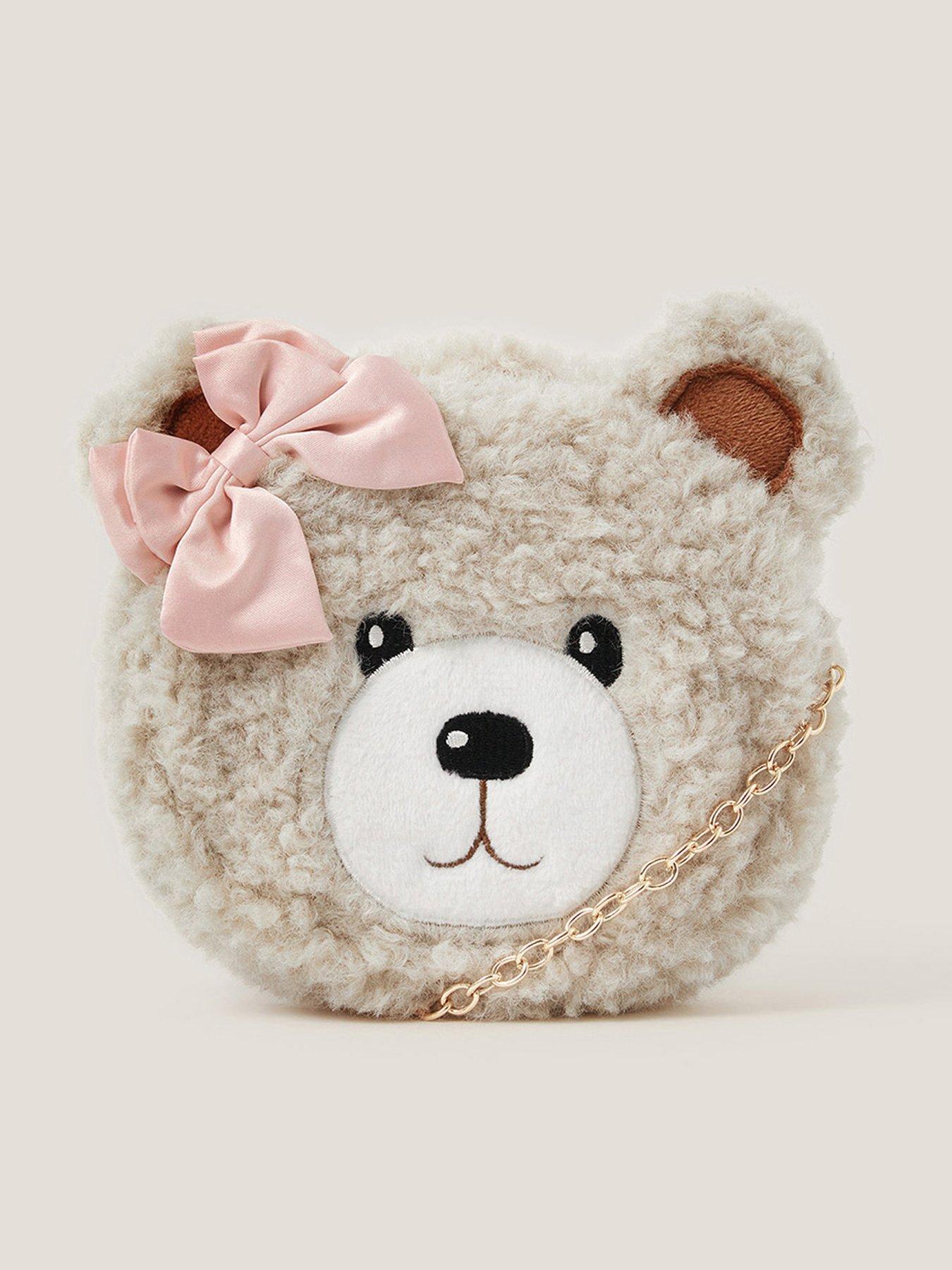 Monsoon Girls Fluffy Teddy Bag - Beige