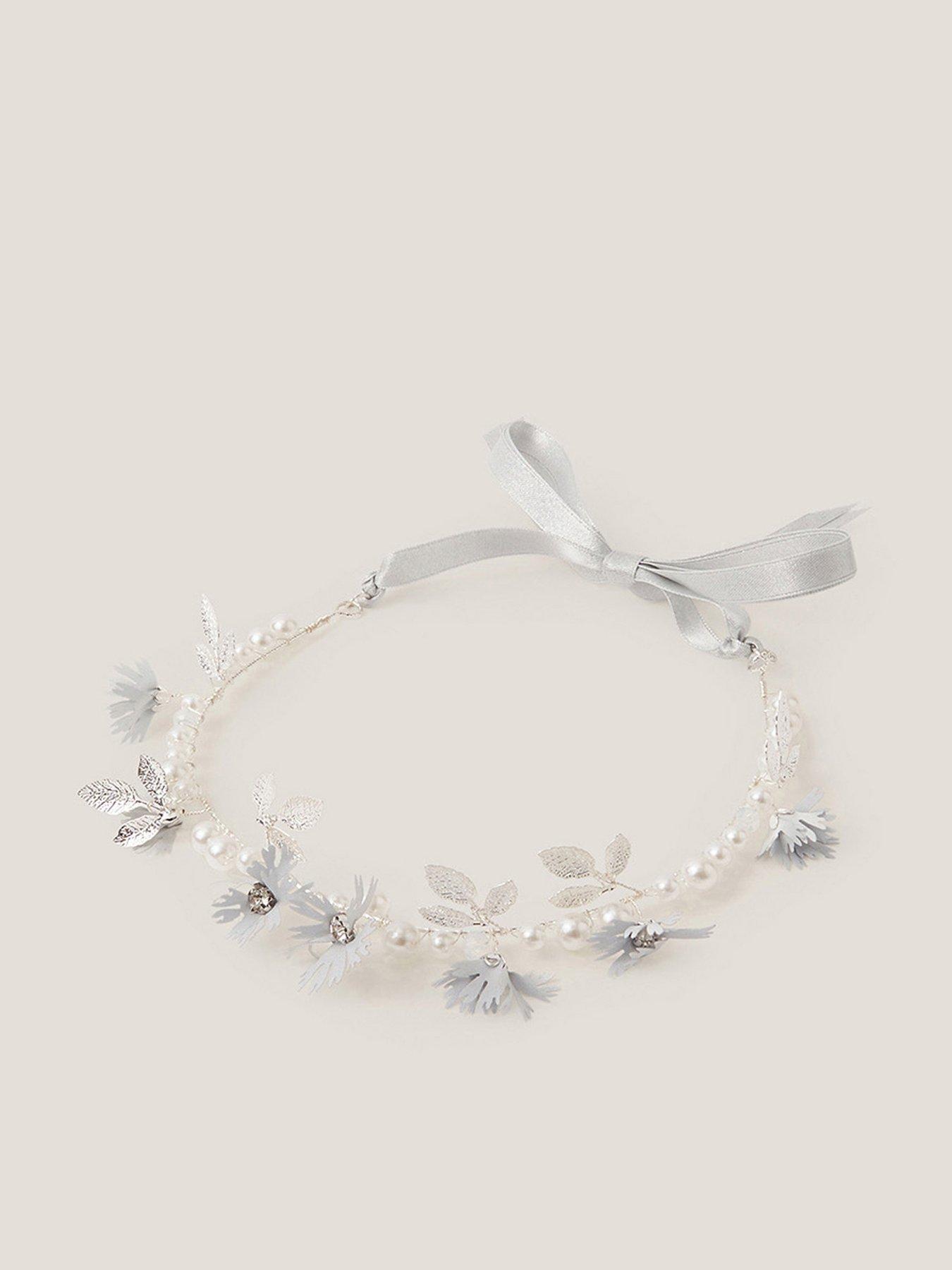 Monsoon Girls Frosted Flower Garland - Light Blue