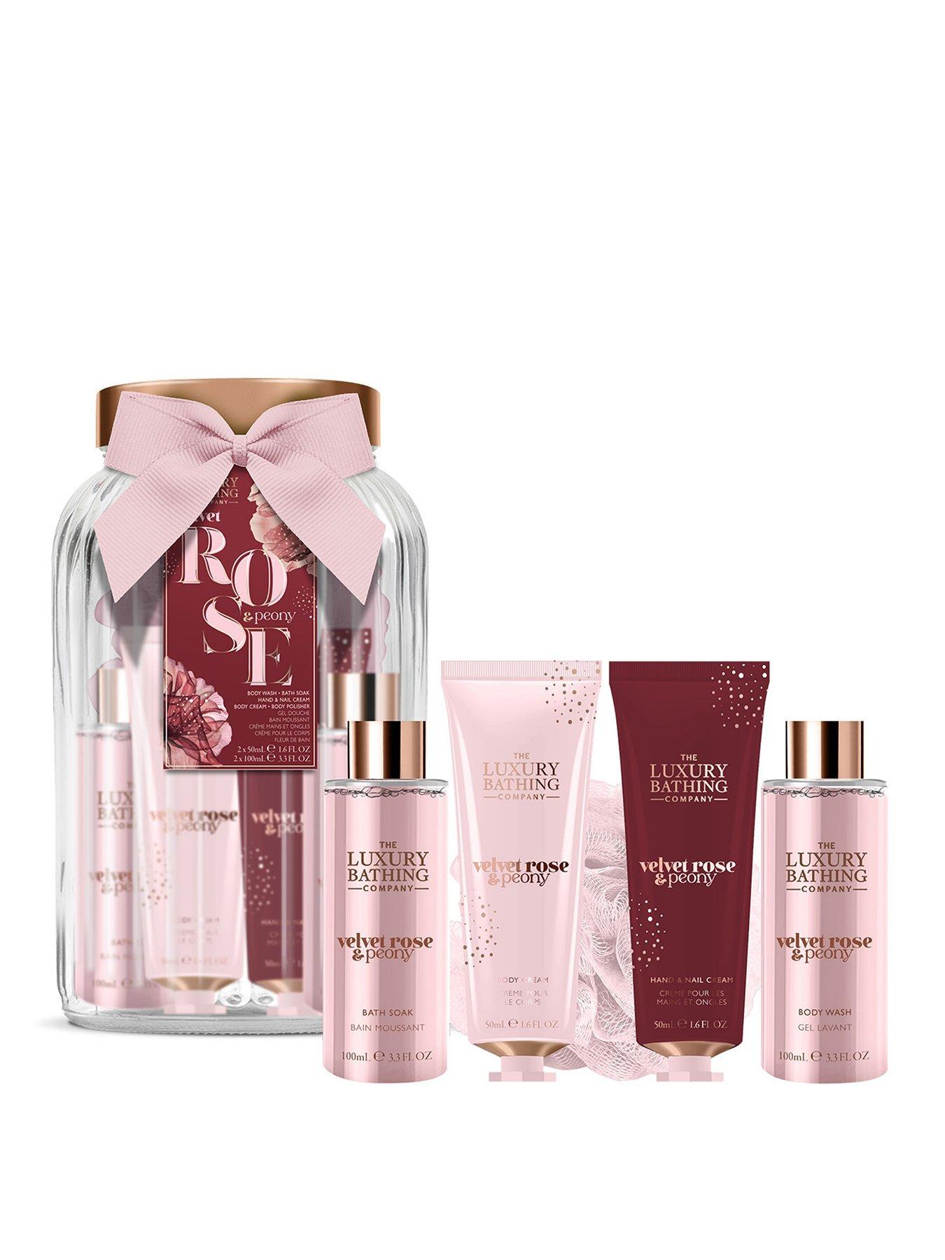 The Luxury Bathing Company Pure Indulgence Glass Jar Set - Velvet Rose & Peony