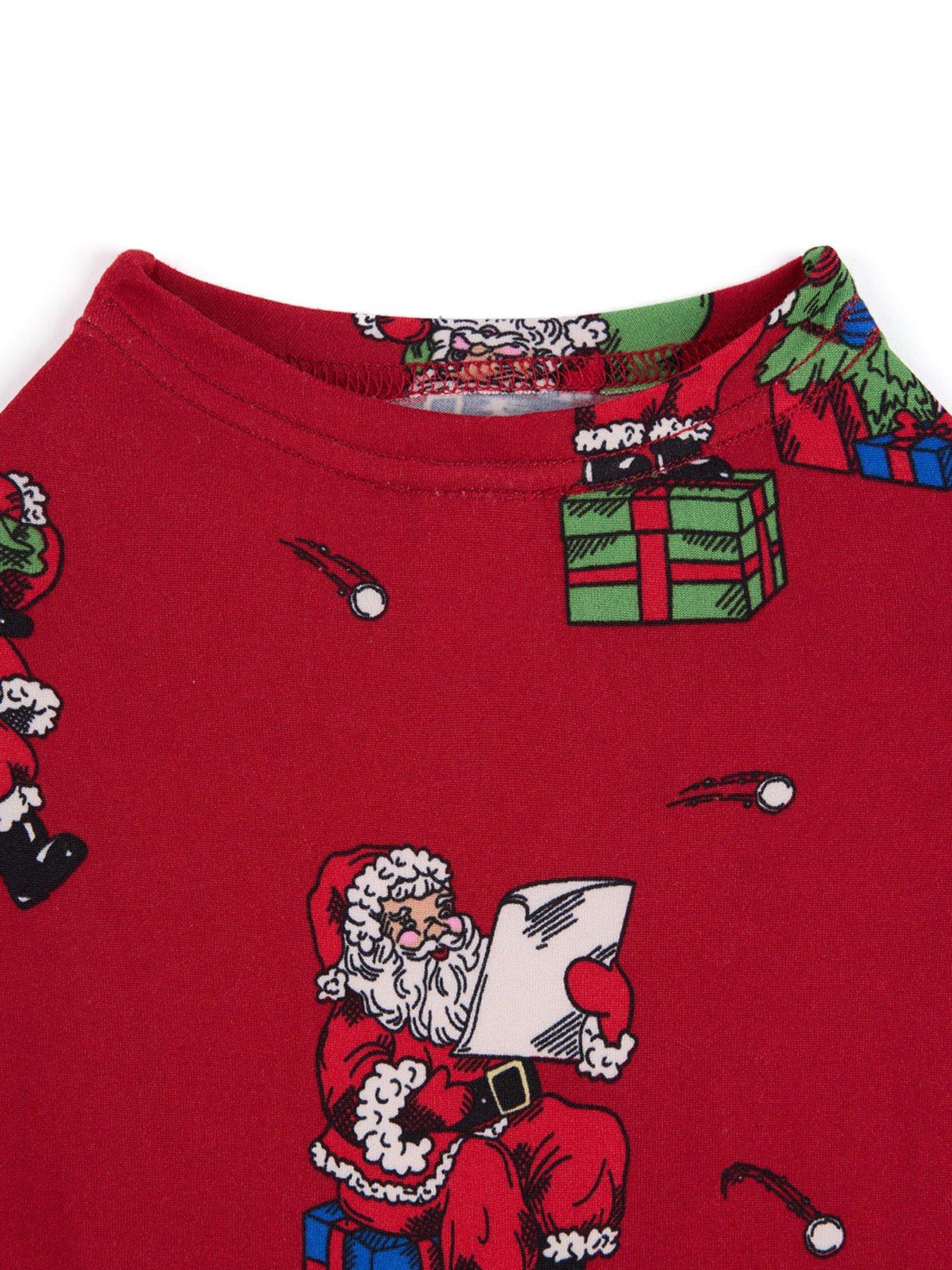 Image 3 of 3 of CHELSEA PEERS Snowball Throwing Santa Pet Pyjama T-Shirt - Red