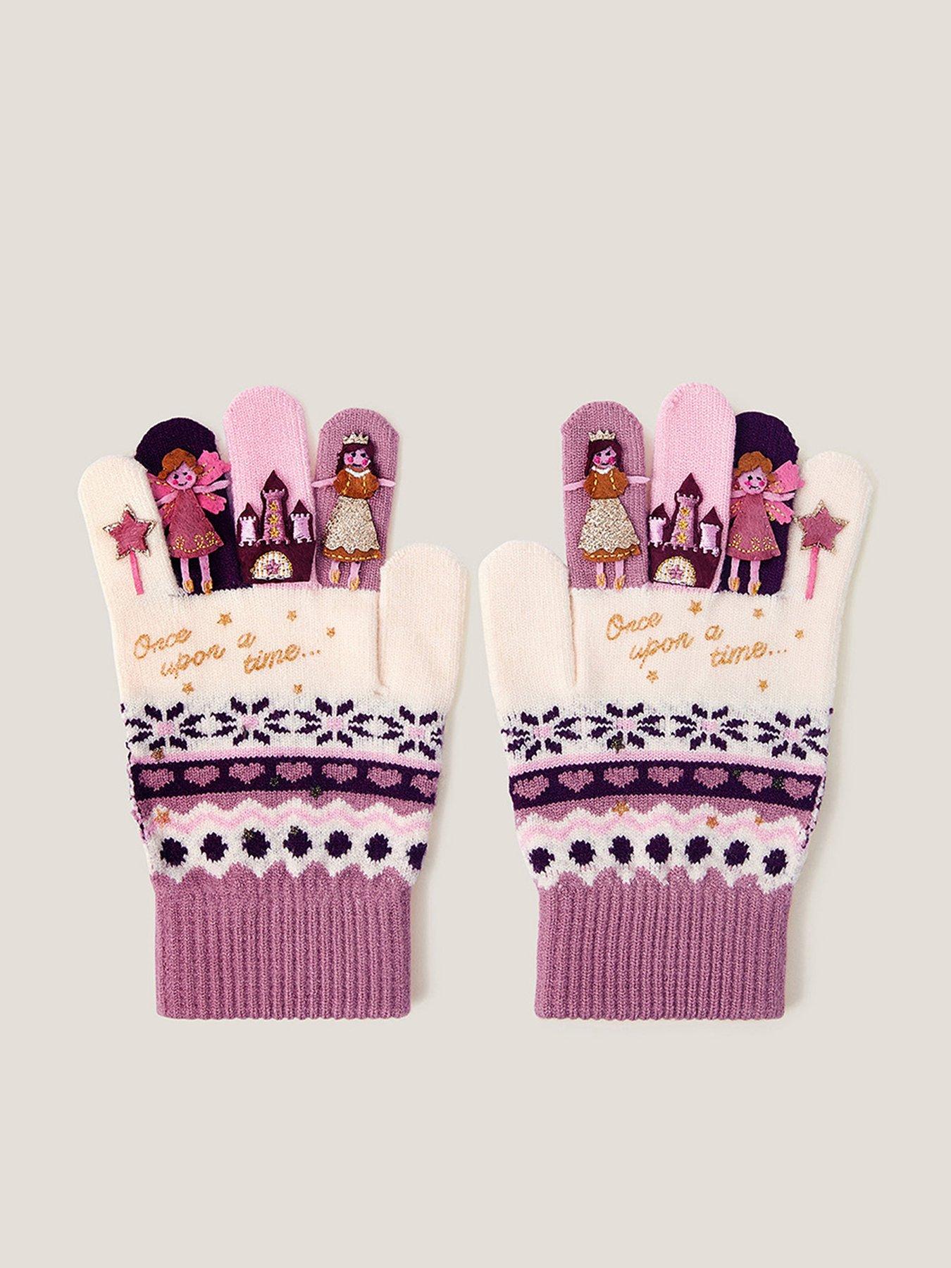 Monsoon Girls Princess Novelty Gloves - Pink