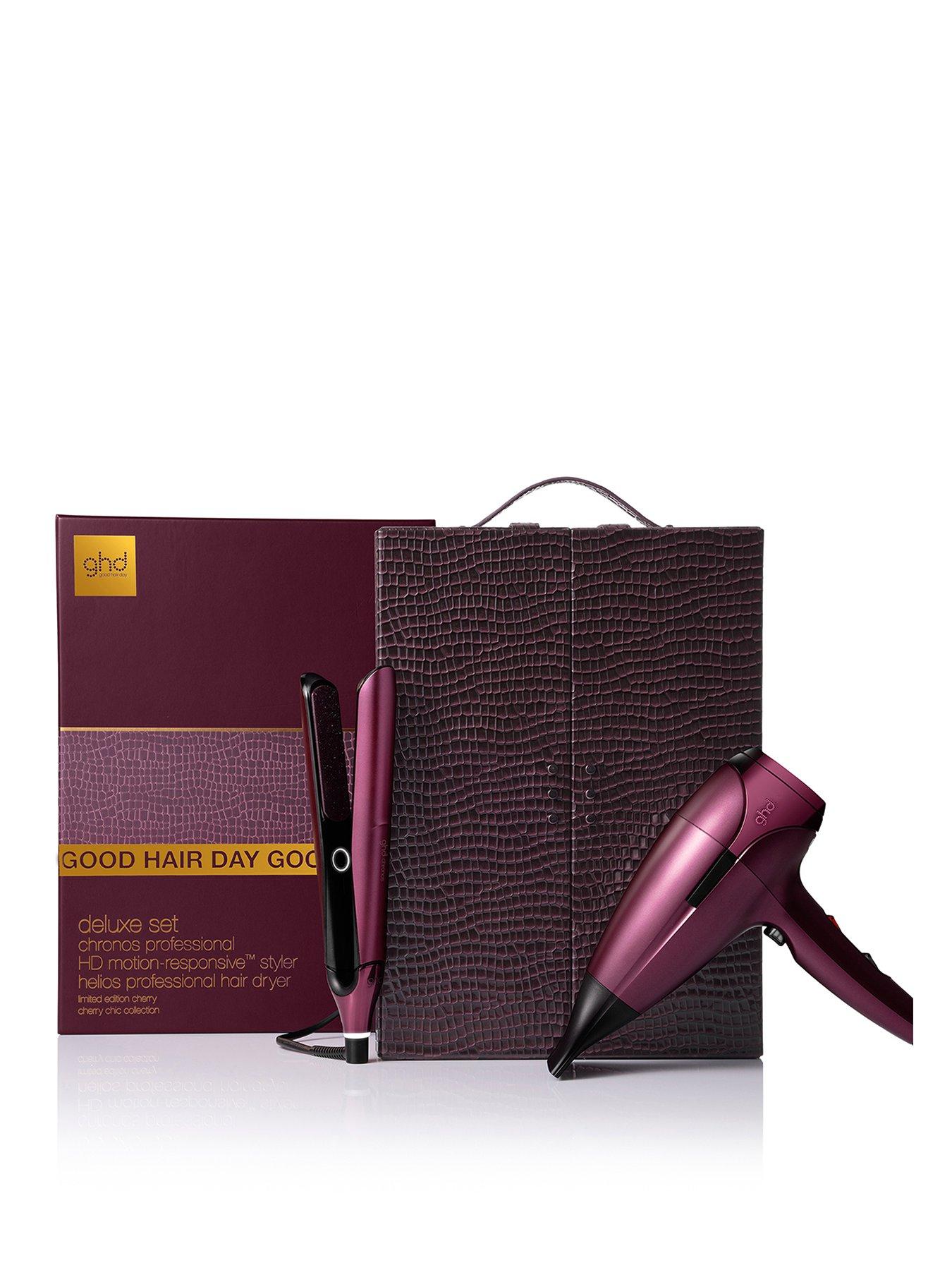 ghd Deluxe Gift Set - Chronos Hair Straightener  &  Helios Hair Dryer in Cherry Chic