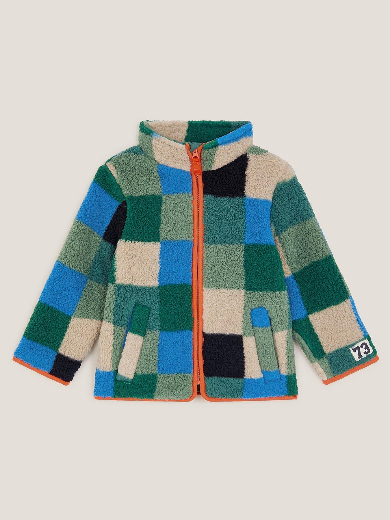 undefined Boys Fleece Zip Through Bomber Jacket - Multi