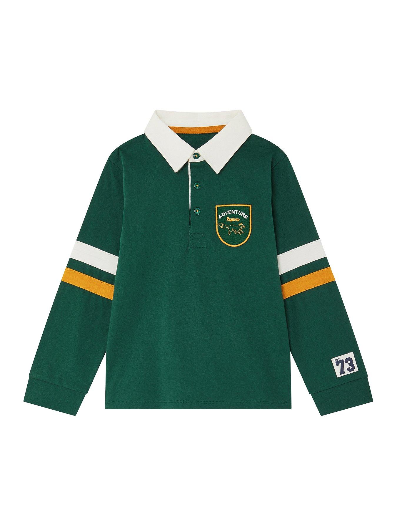 undefined Boys Adventure Long Sleeve Polo Shirt - Green