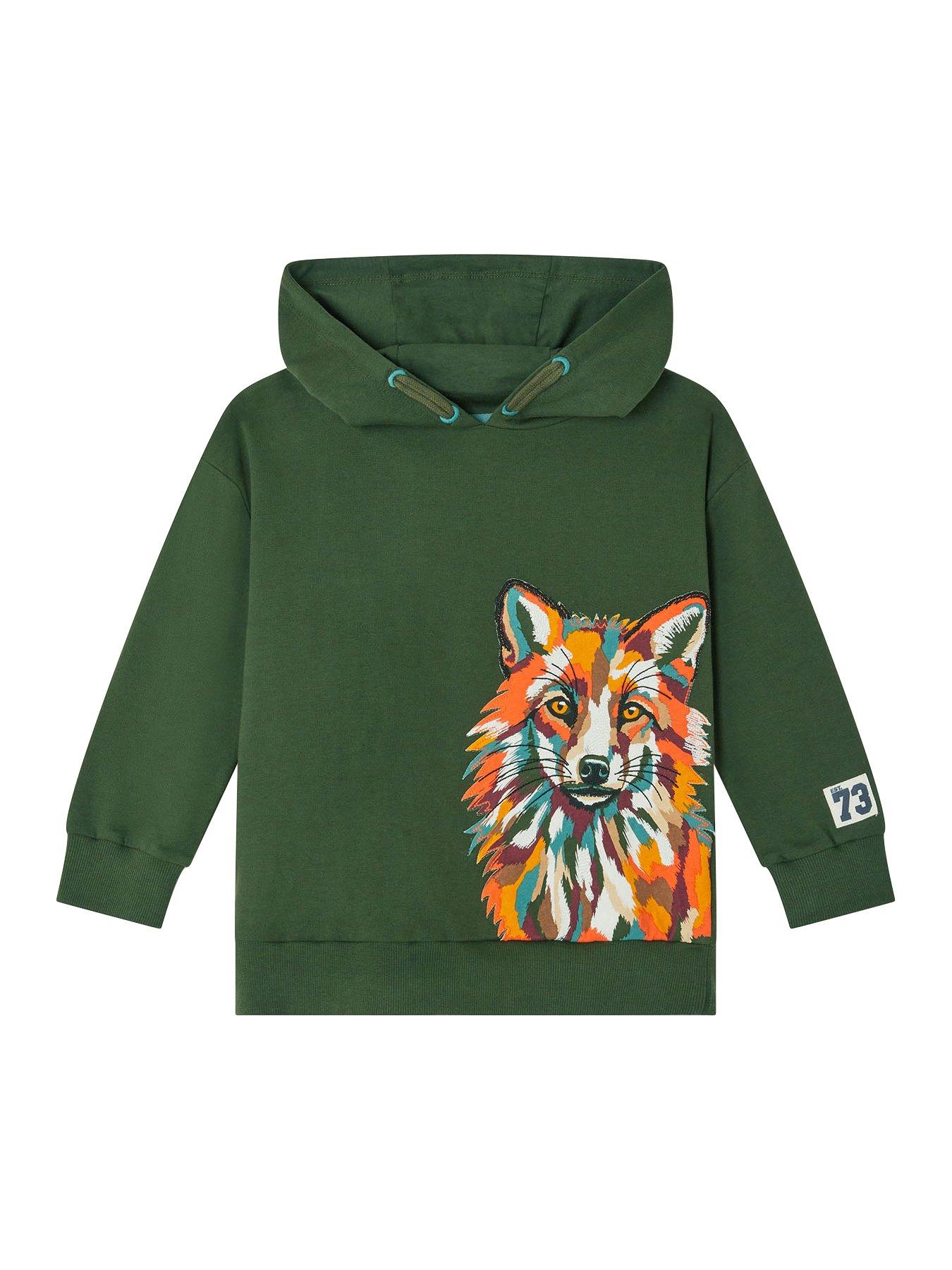 undefined Boys Fox Hoodie - Green