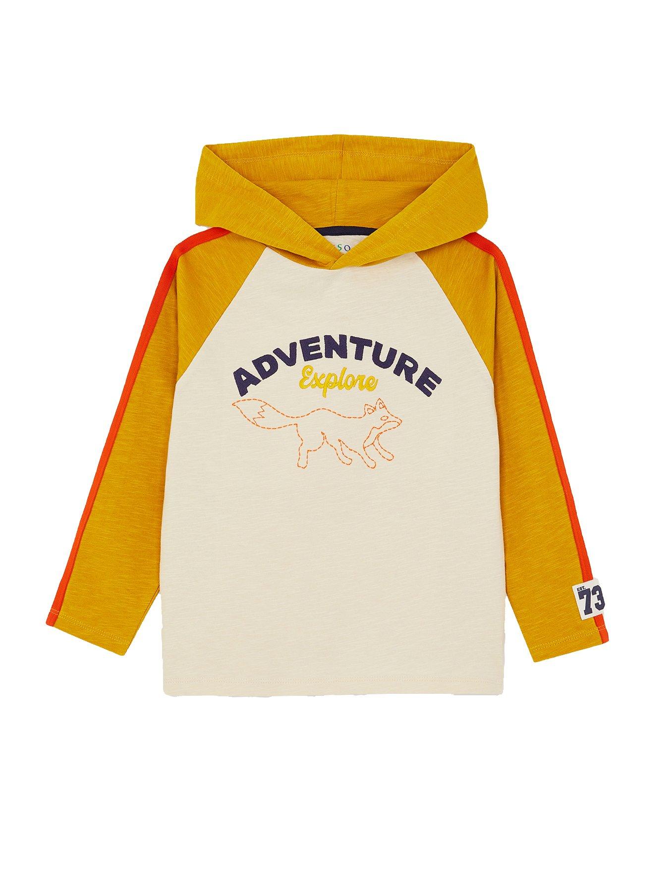Monsoon Boys Mustard Adventure Hoodie - Cream