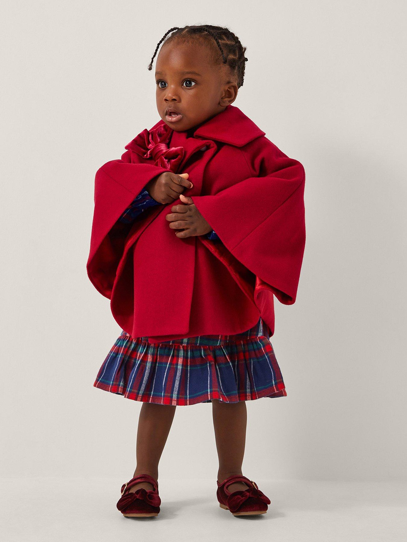 Monsoon Baby Girls Cape With Velvet - Red
