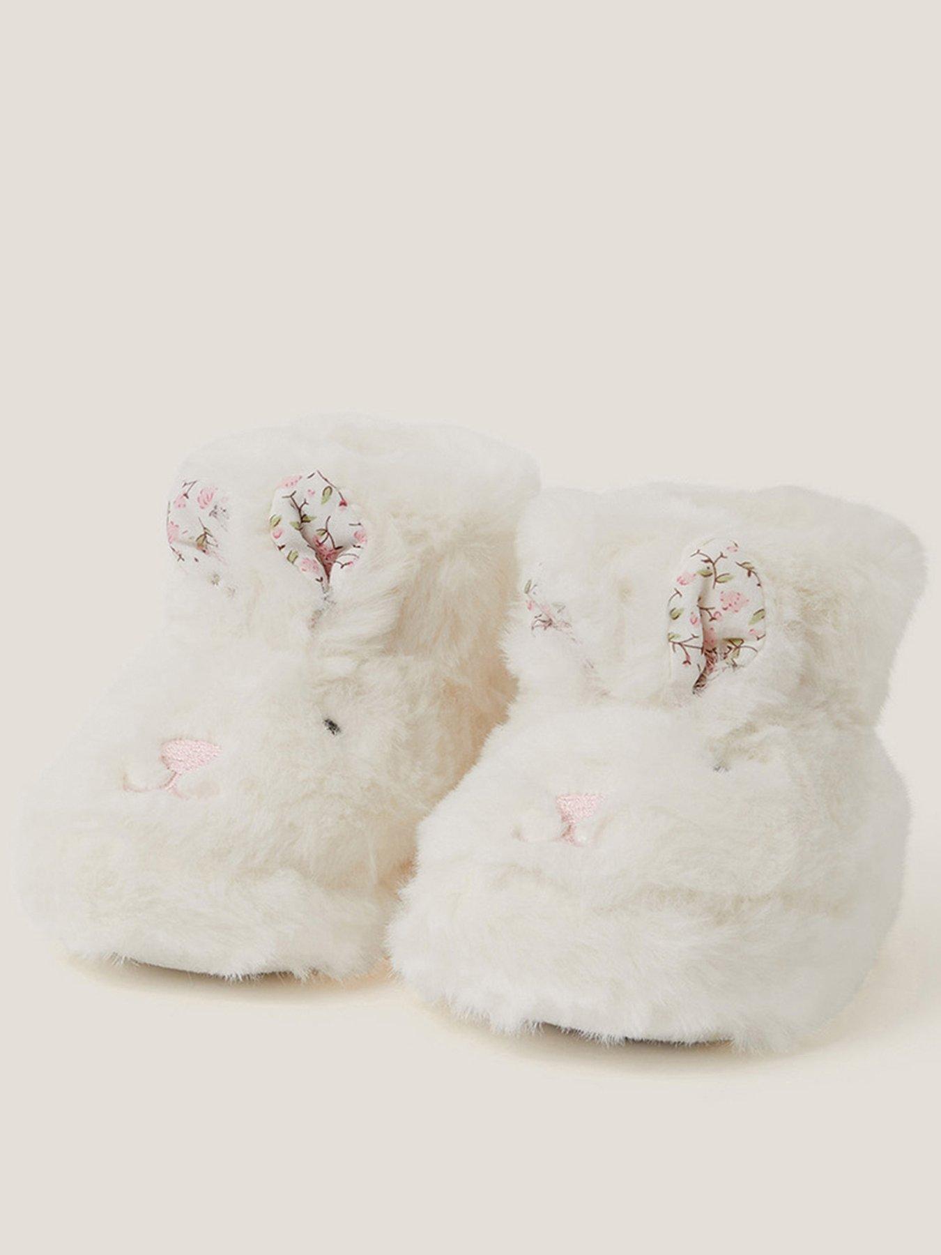 Monsoon Baby Girls Bunny Slipper Bootie - Light Cream