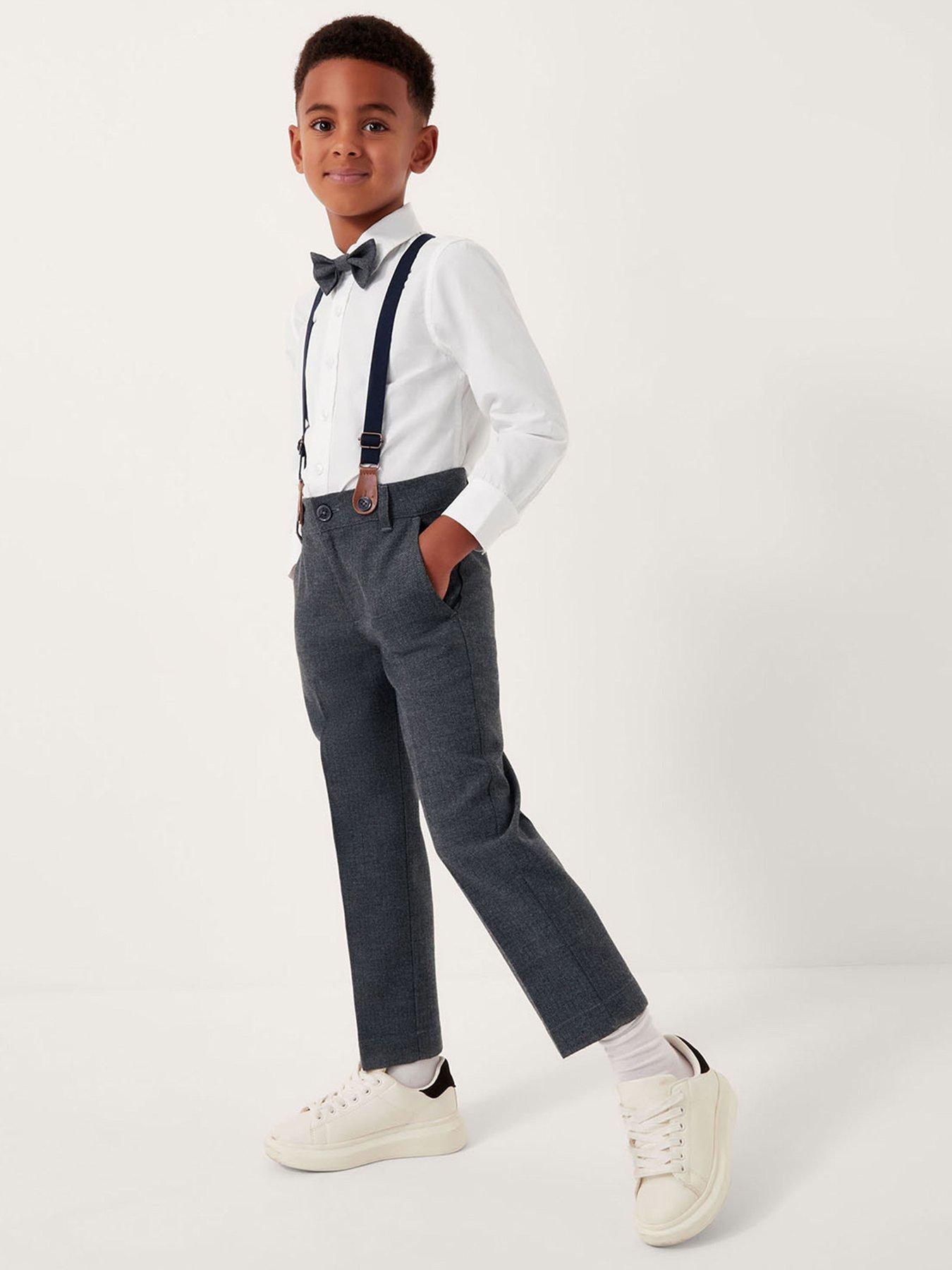 Monsoon Boys Arthur Smart Braces Trousers - Grey