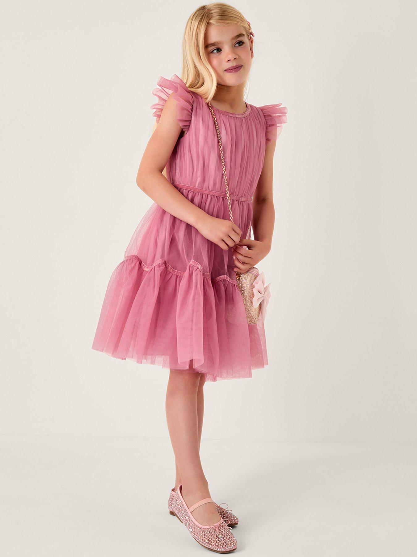 undefined Girls Charlize Tulle Dress - Light Pink