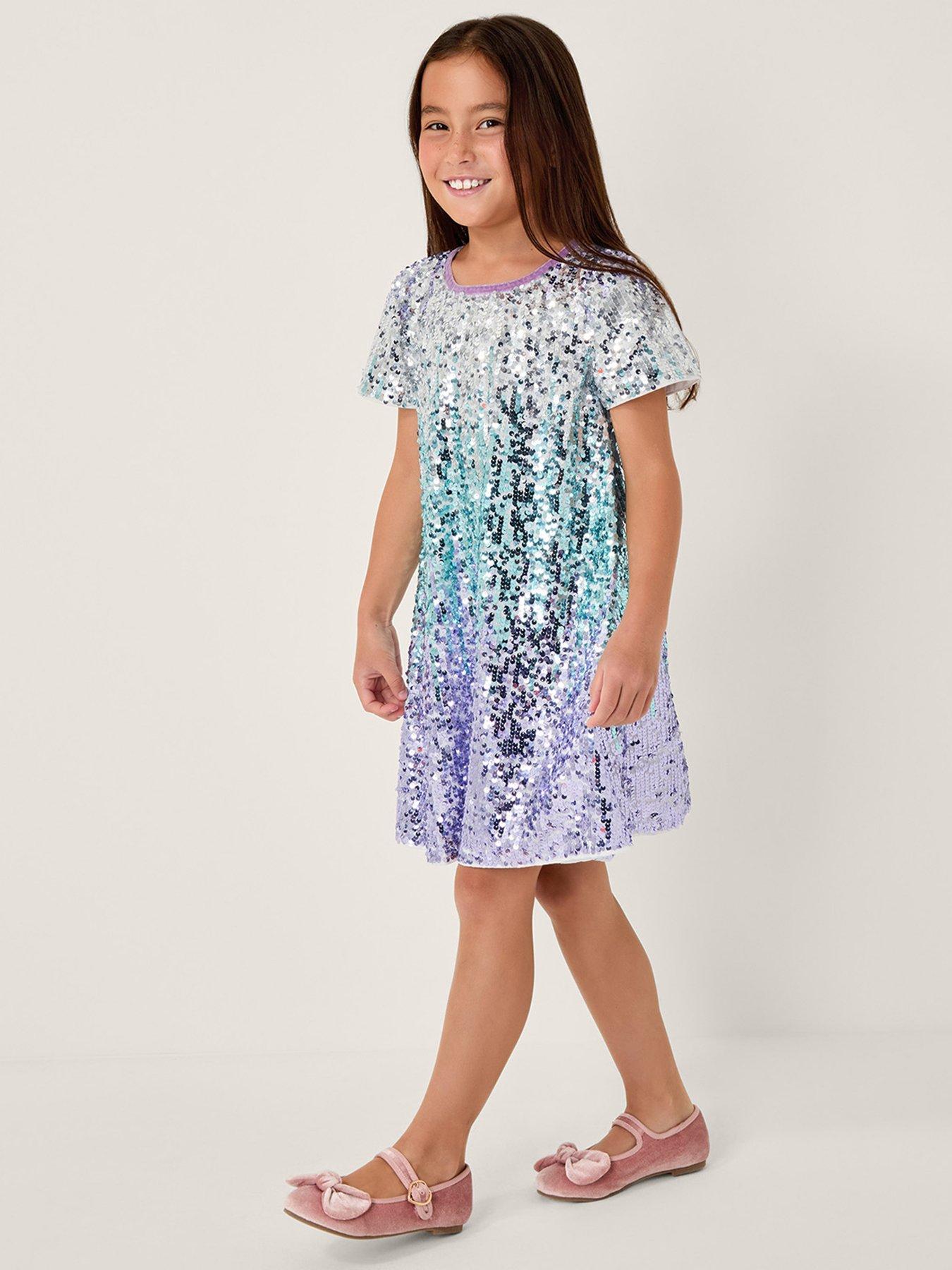undefined Girls Mermaid Sequin Ombre Dress - Multi