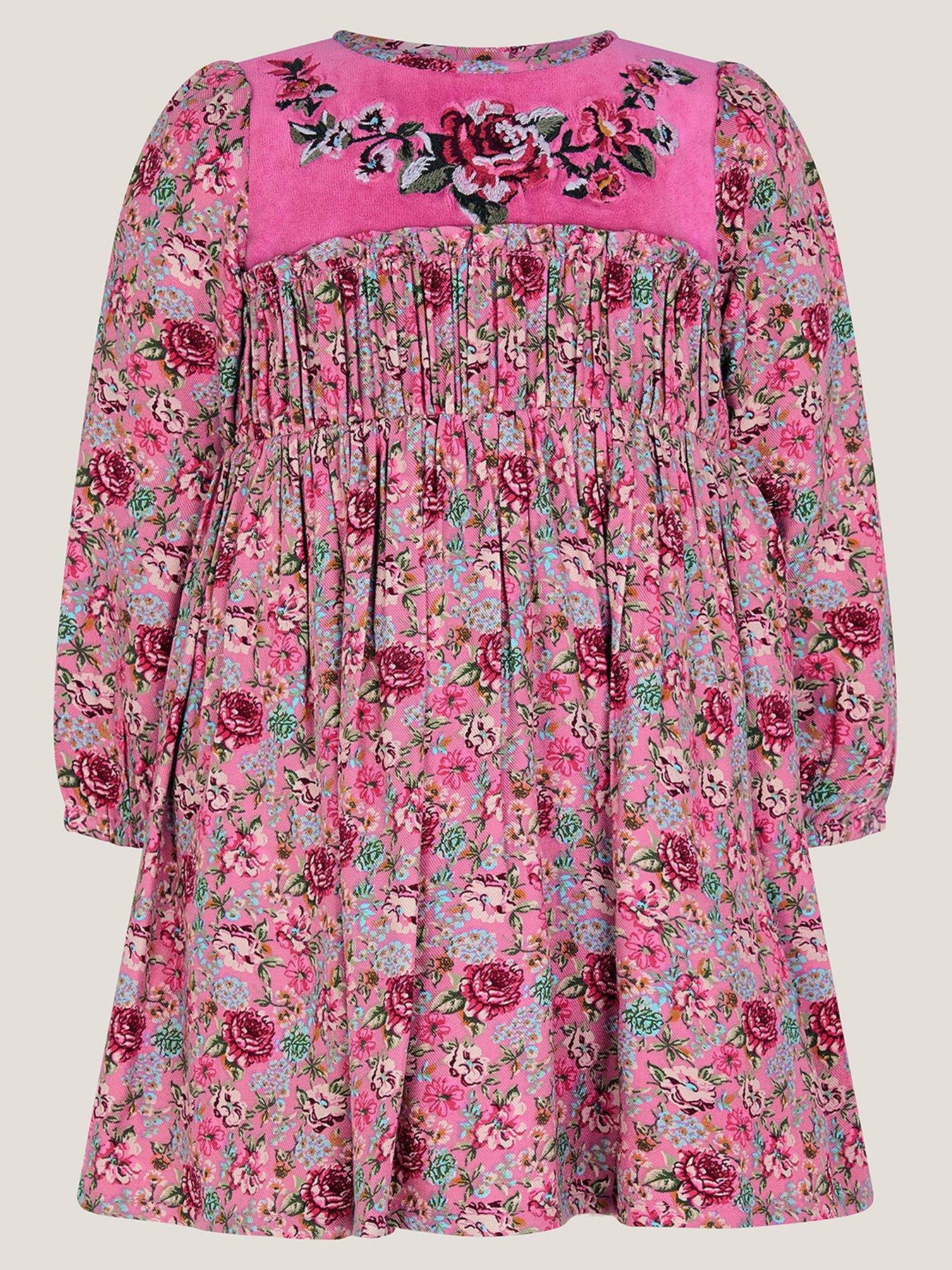 undefined Baby Girls Dollie Floral Dress & Tights - Pink