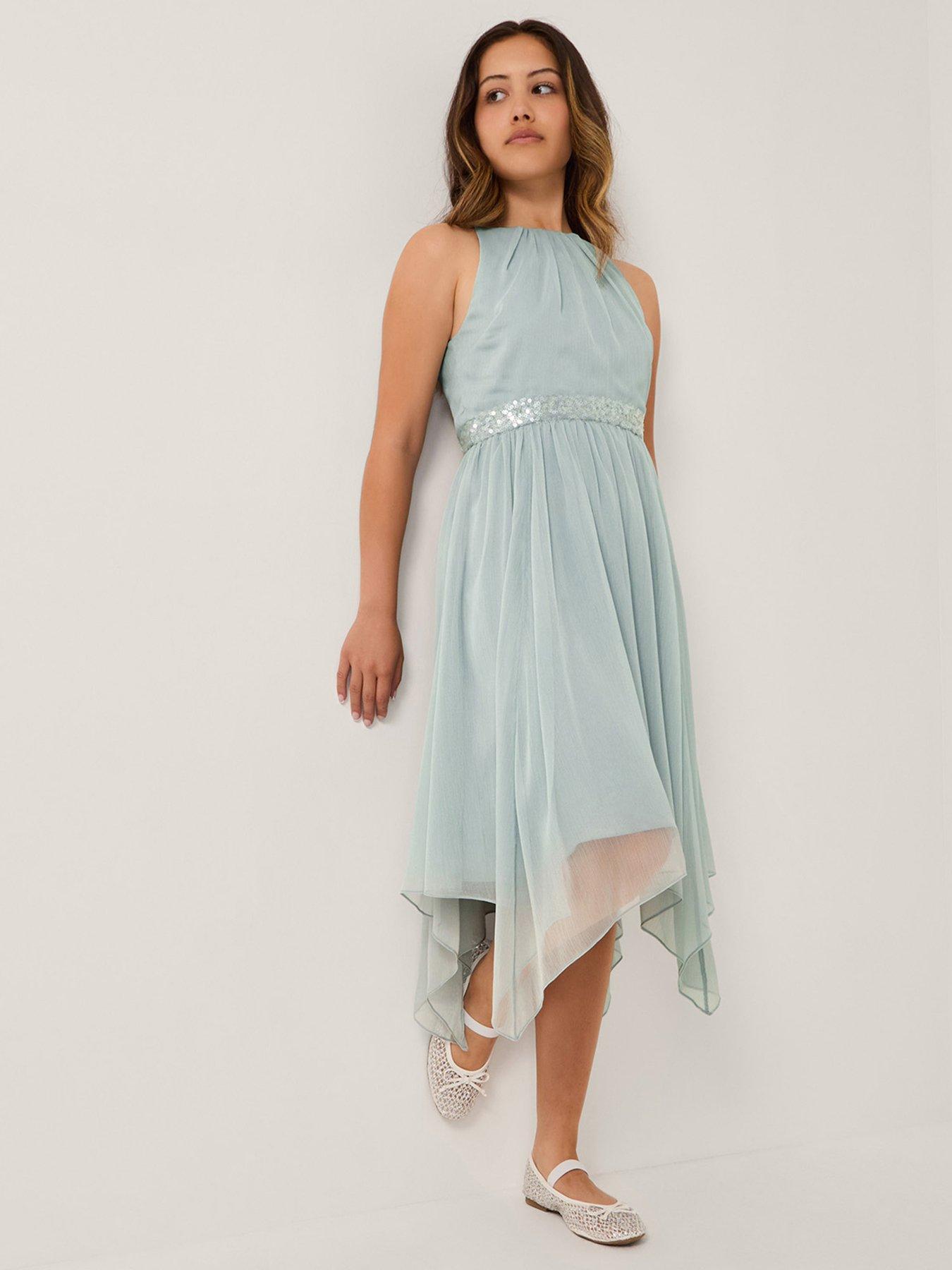 undefined Girls Idaho Halter Neck Prom Dress - Blue