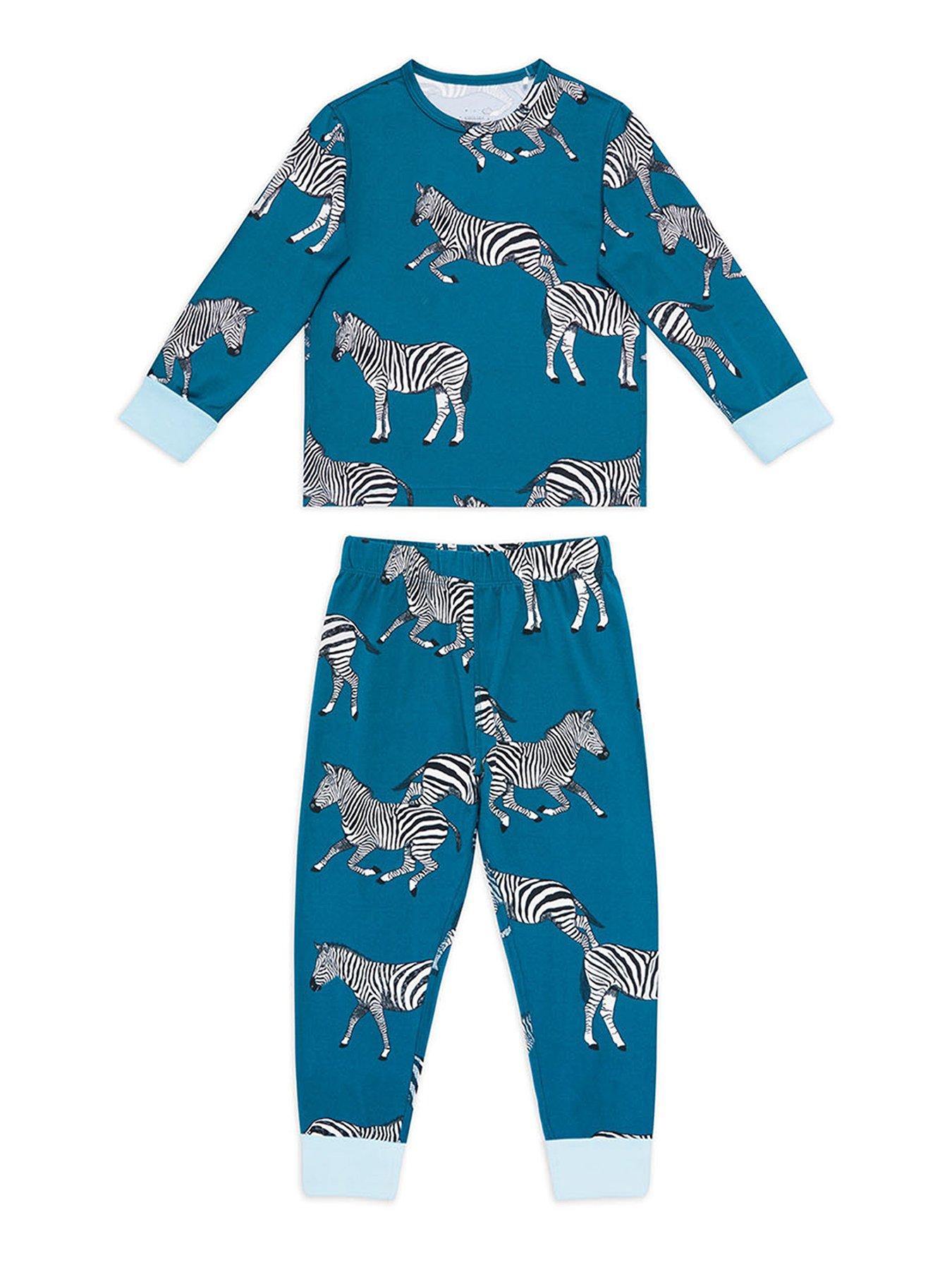 CHELSEA PEERS Unisex Kids 2 Pack Argyle Bear And Zebra Print Pyjamas ...