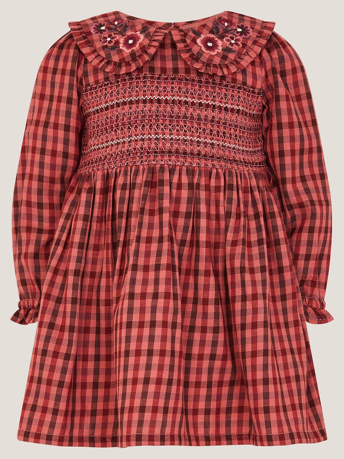 undefined Baby Girls Check Dress - Brown