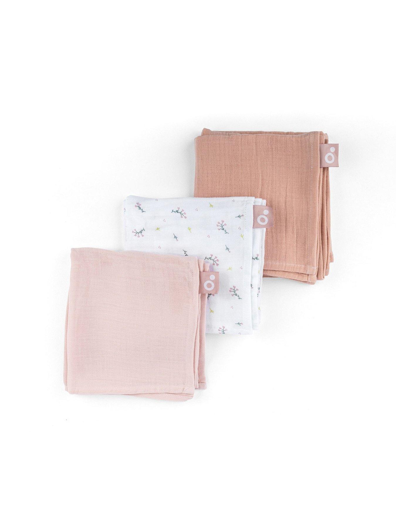 Babymoov Lovely Large Muslin Square Cloths (Set of 3) - Pink Flowers
