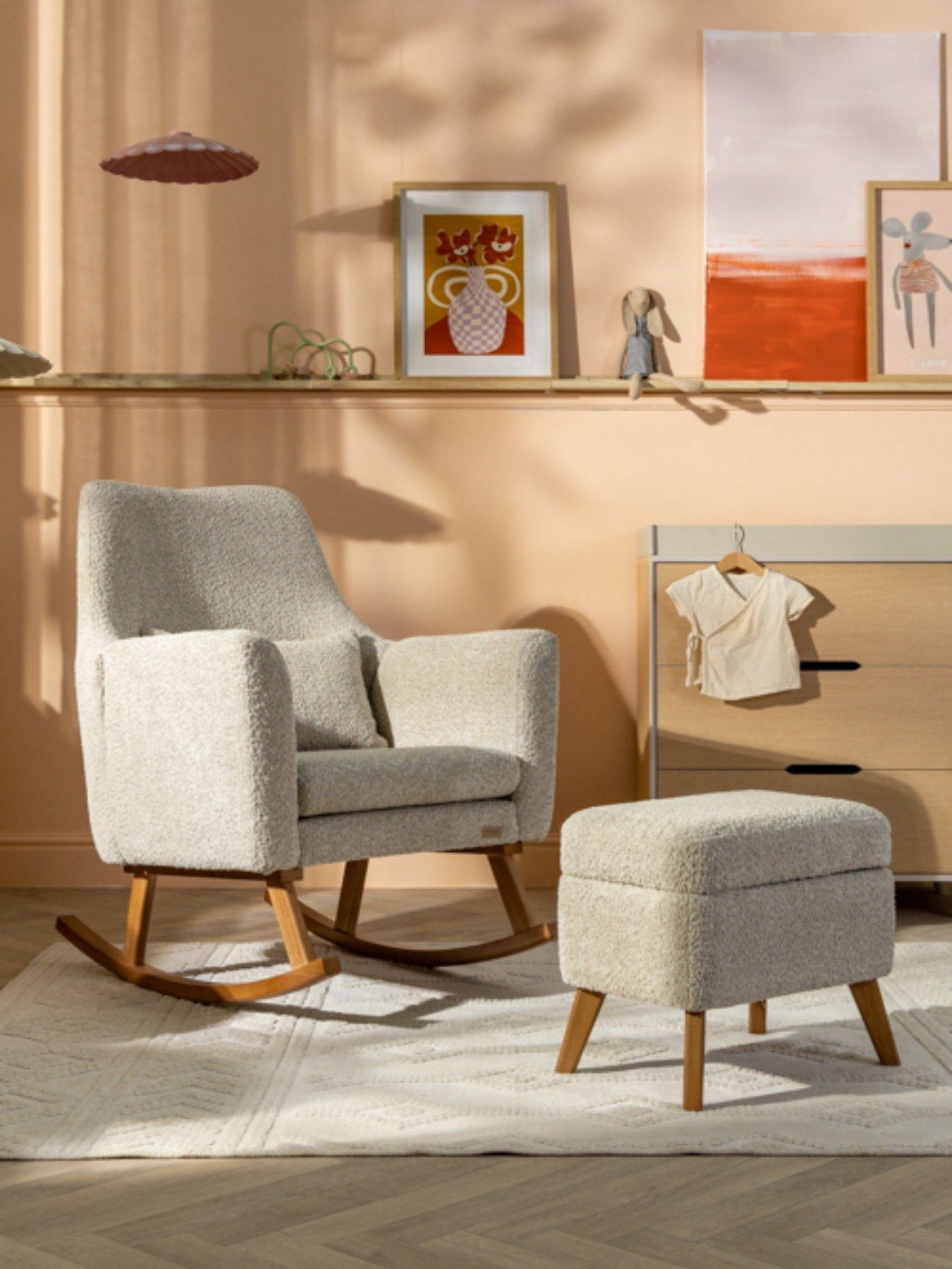 Tutti Bambini Oscar Luxe Rocking Chair & Footstool - Teddy Mushroom