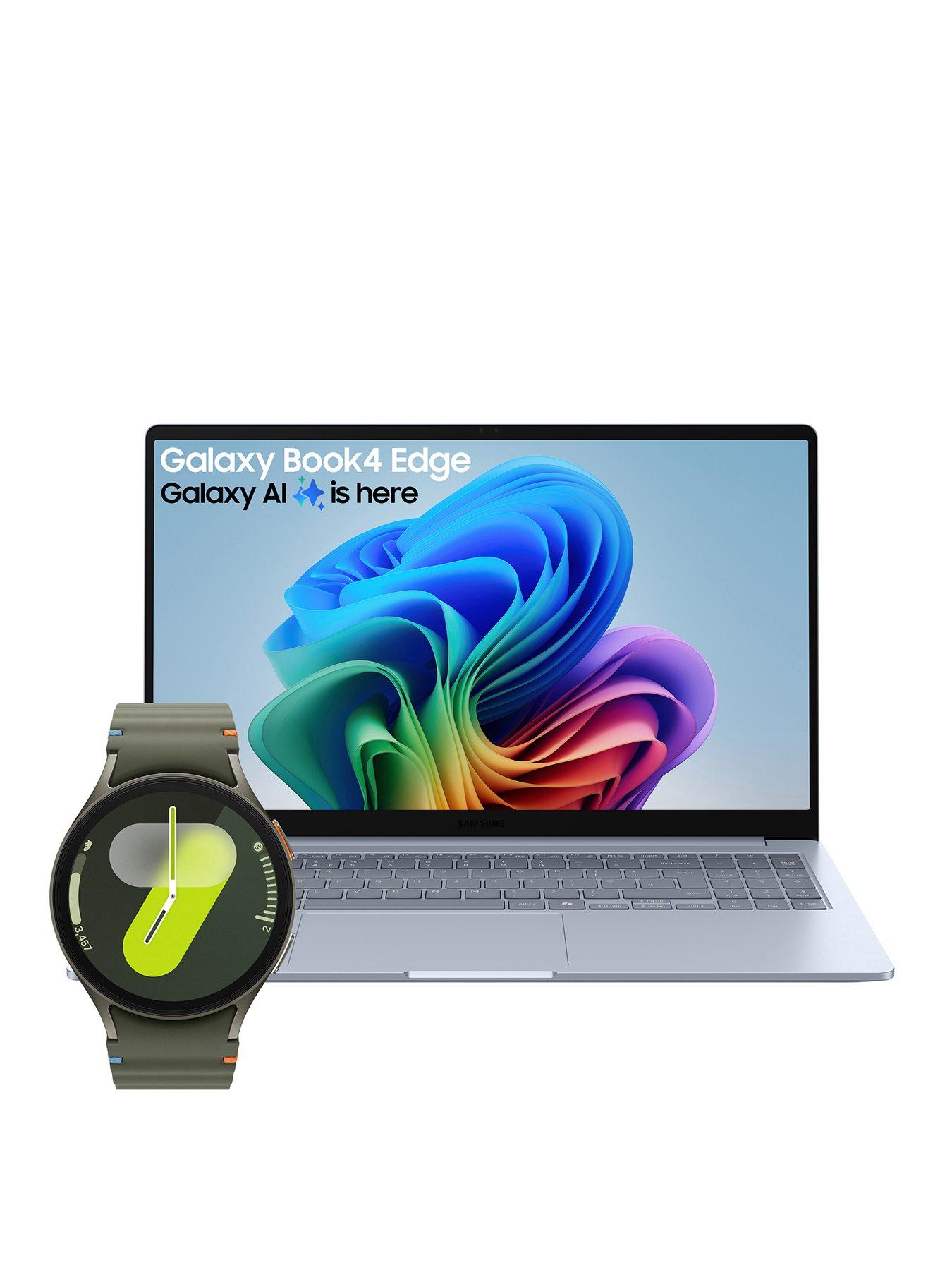 Samsung Galaxy Book4 Edge - Copilot+ PC - 15.6in FHD IPS - Snapdragon X - 16GB RAM - 256GB SSD - Sapphire Blue - with Galaxy Watch7 BT
