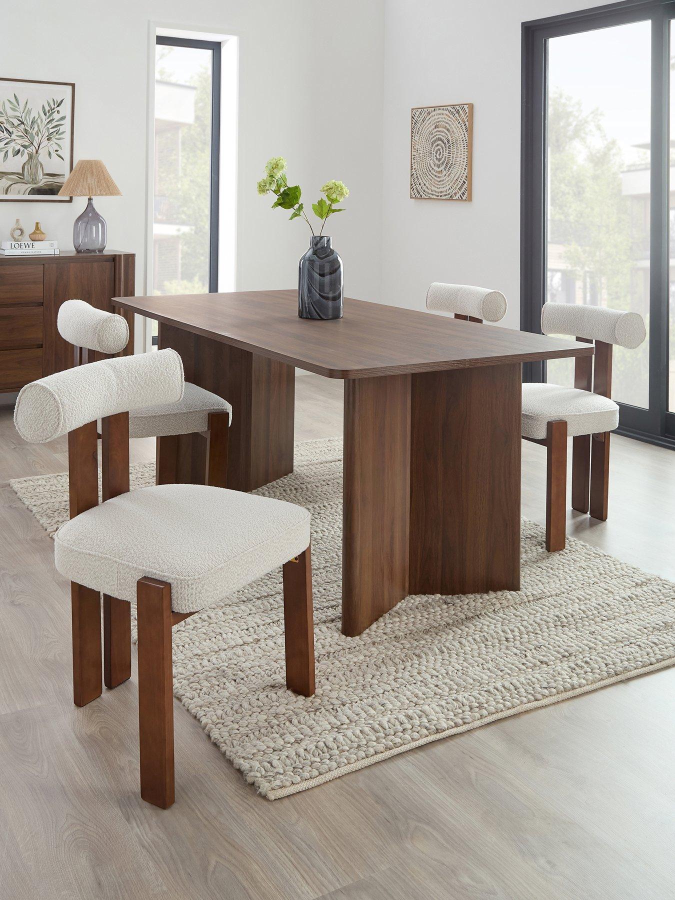 The Very Collection Amber 180 cm Dining Table  &  4 Dining Chairs - FSC® Certified