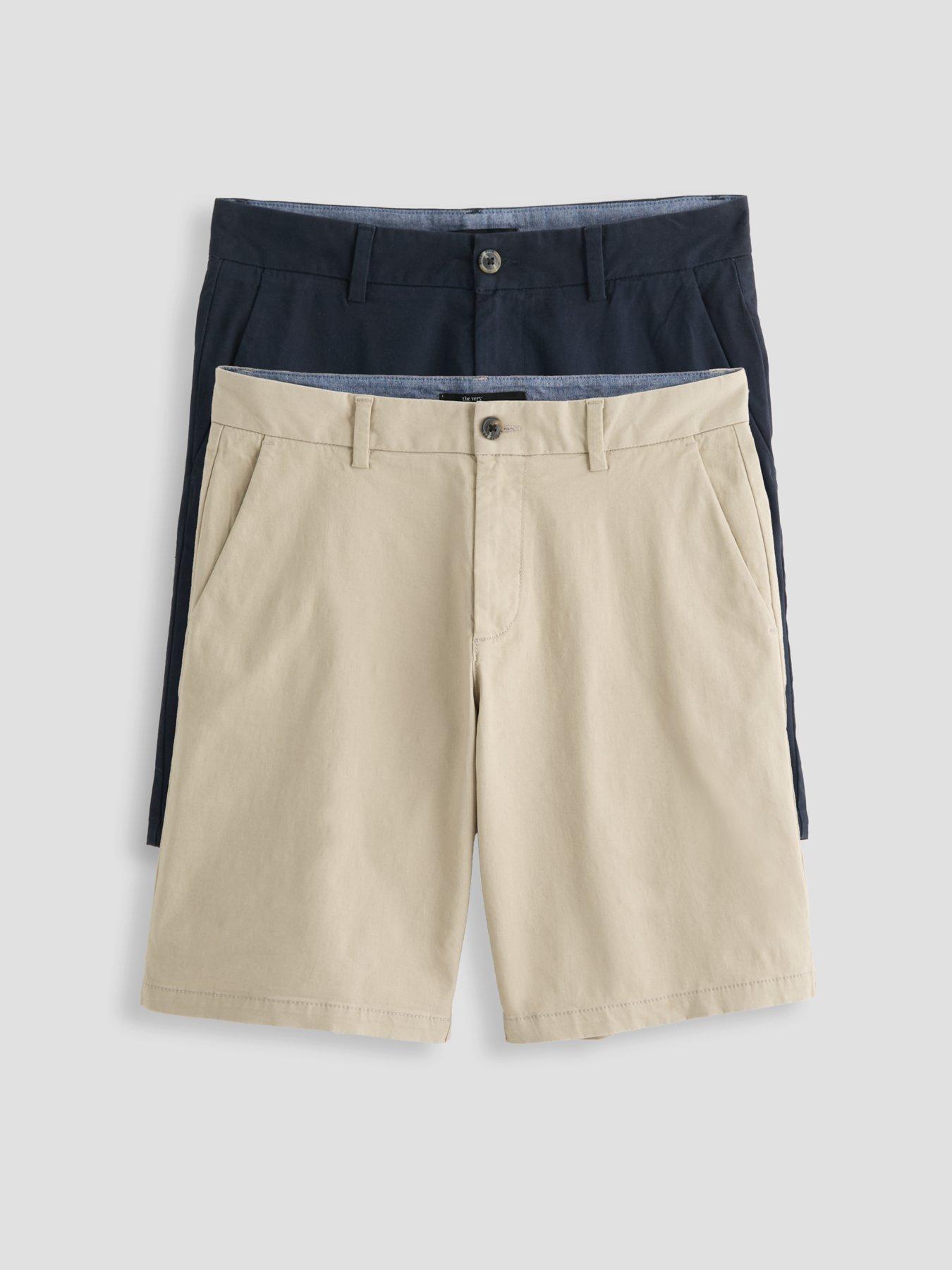 The Very Collection 2 Pack Cotton Rich Chino Shorts - Navy/Stone