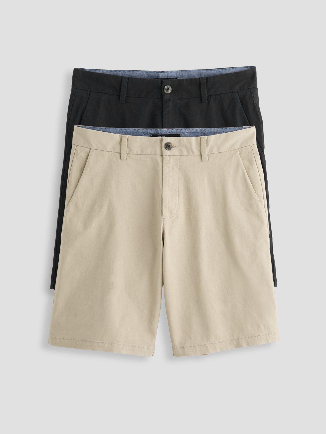 Image 1 of 7 of The Very Collection 2 Pack Cotton Rich Chino Shorts - Black/Stone