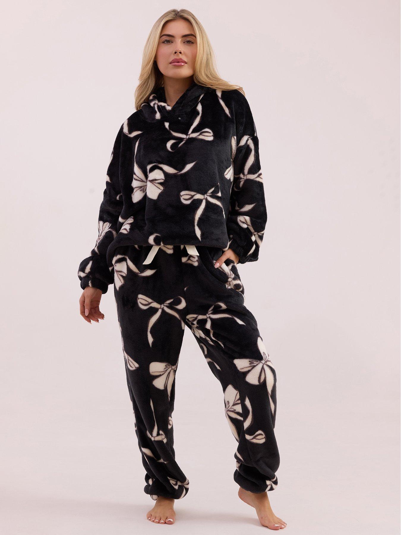 Jim Jam The Label Bow Print Twosie - Black/white