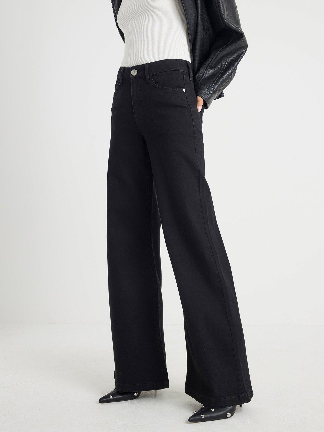 Image 3 of 4 of River Island Palazzo Beetle Jeans - Black