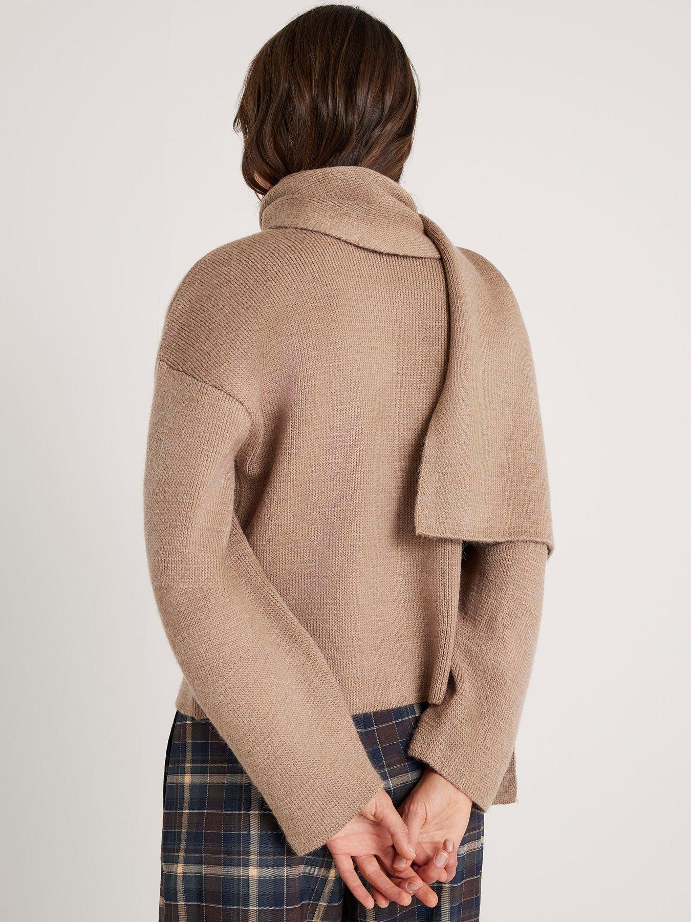 Image 2 of 4 of River Island Wrap Scarf Cardi - Beige