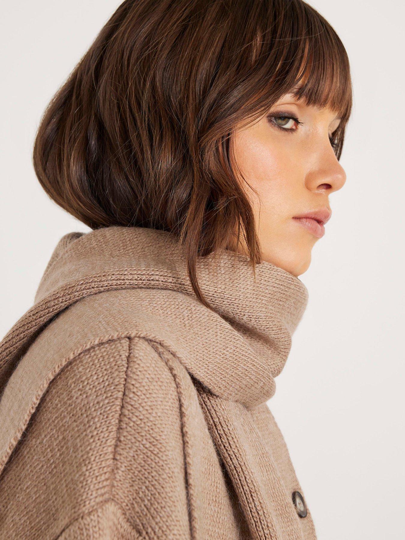 Image 4 of 4 of River Island Wrap Scarf Cardi - Beige