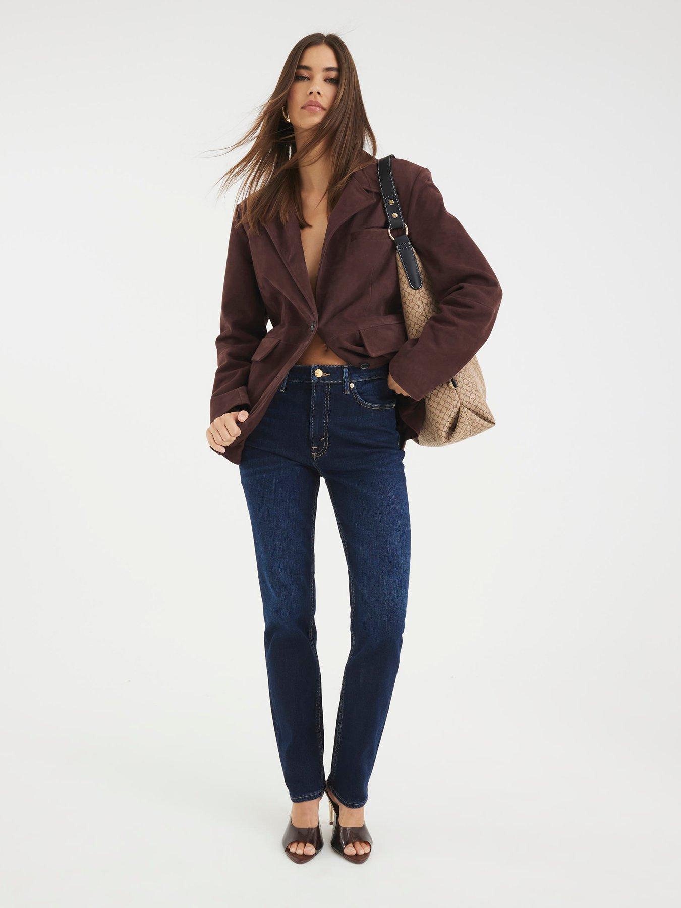 Image 1 of 4 of River Island High Rise Ankle Slim Gemini Jeans - Blue