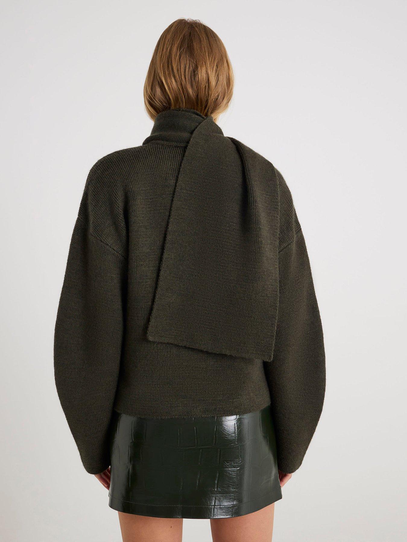 Image 2 of 4 of River Island Wrap Scarf Cardigan - Green