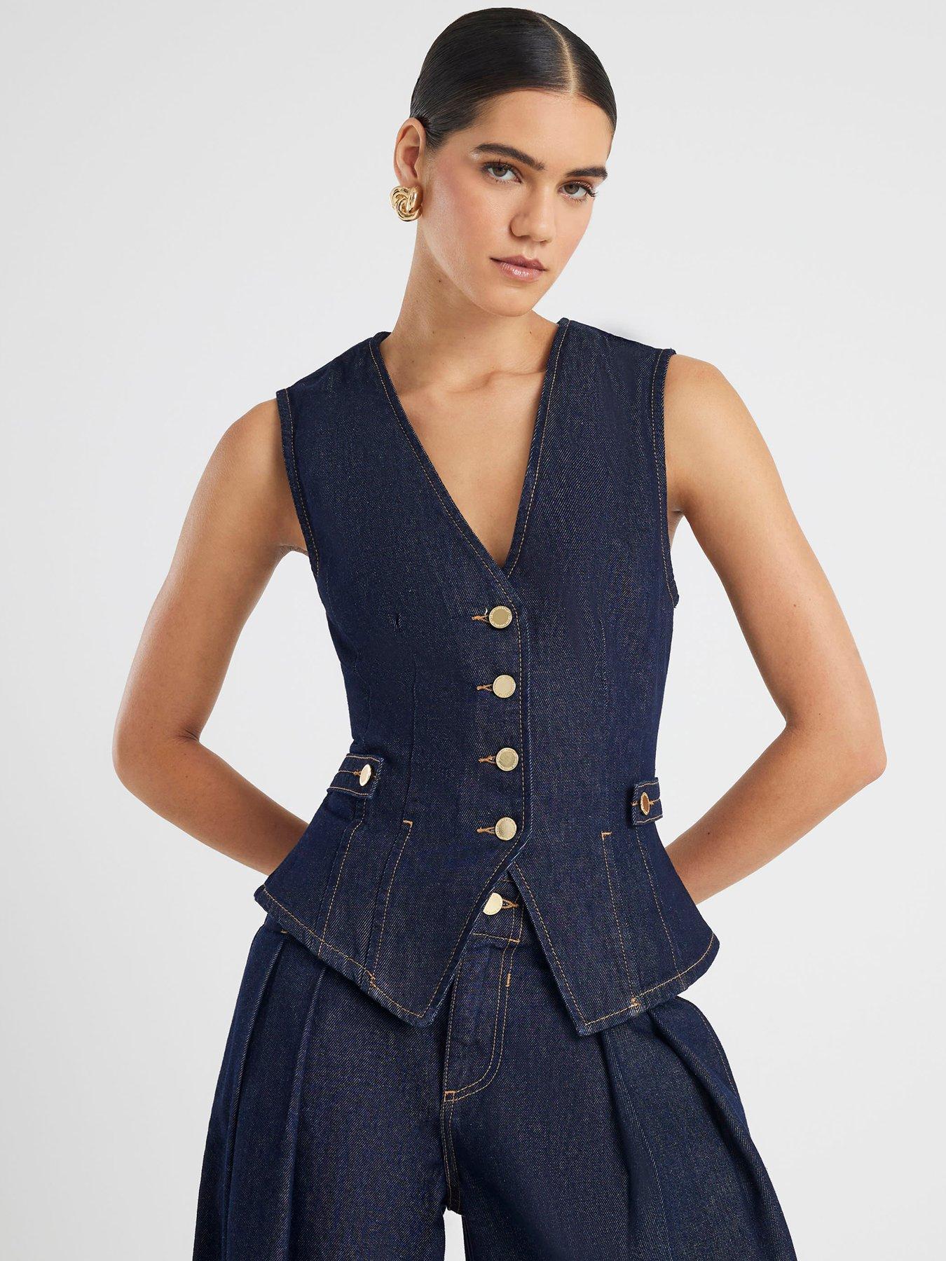 undefined Fitted Tab Detail Waistcoat