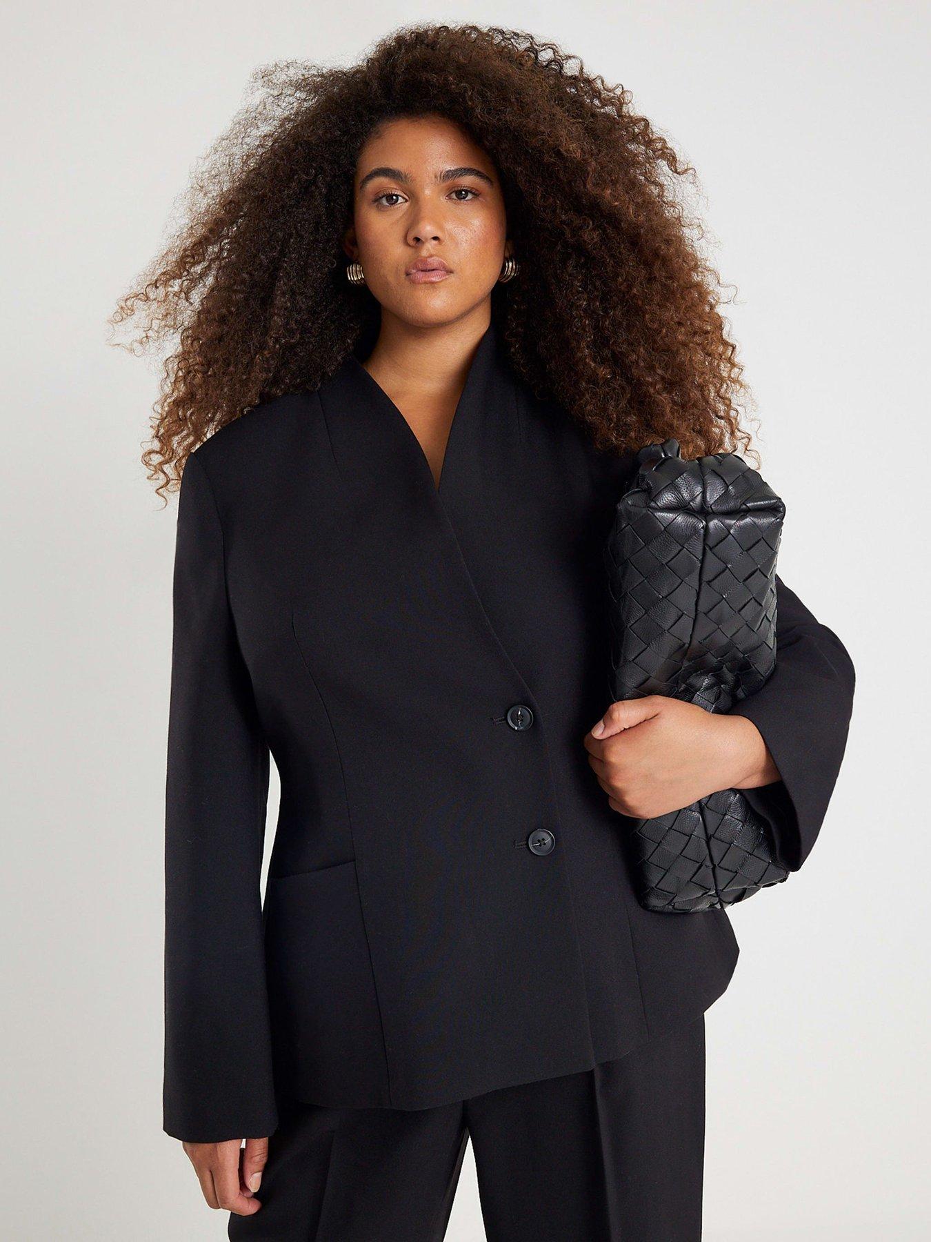 River Island Collarless Blazer Black Very