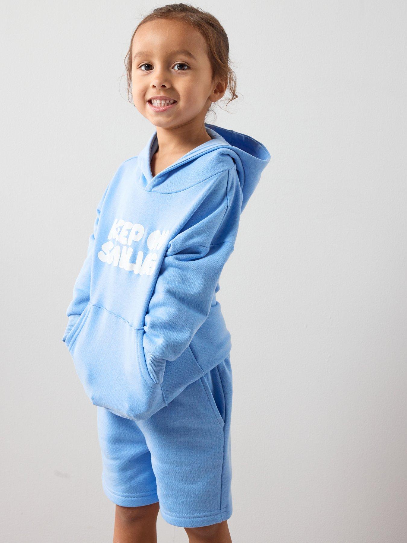 Image 1 of 6 of The Very Collection Boys Keep On Smiling Sweatshirt And Sweat Shorts Set - Blue