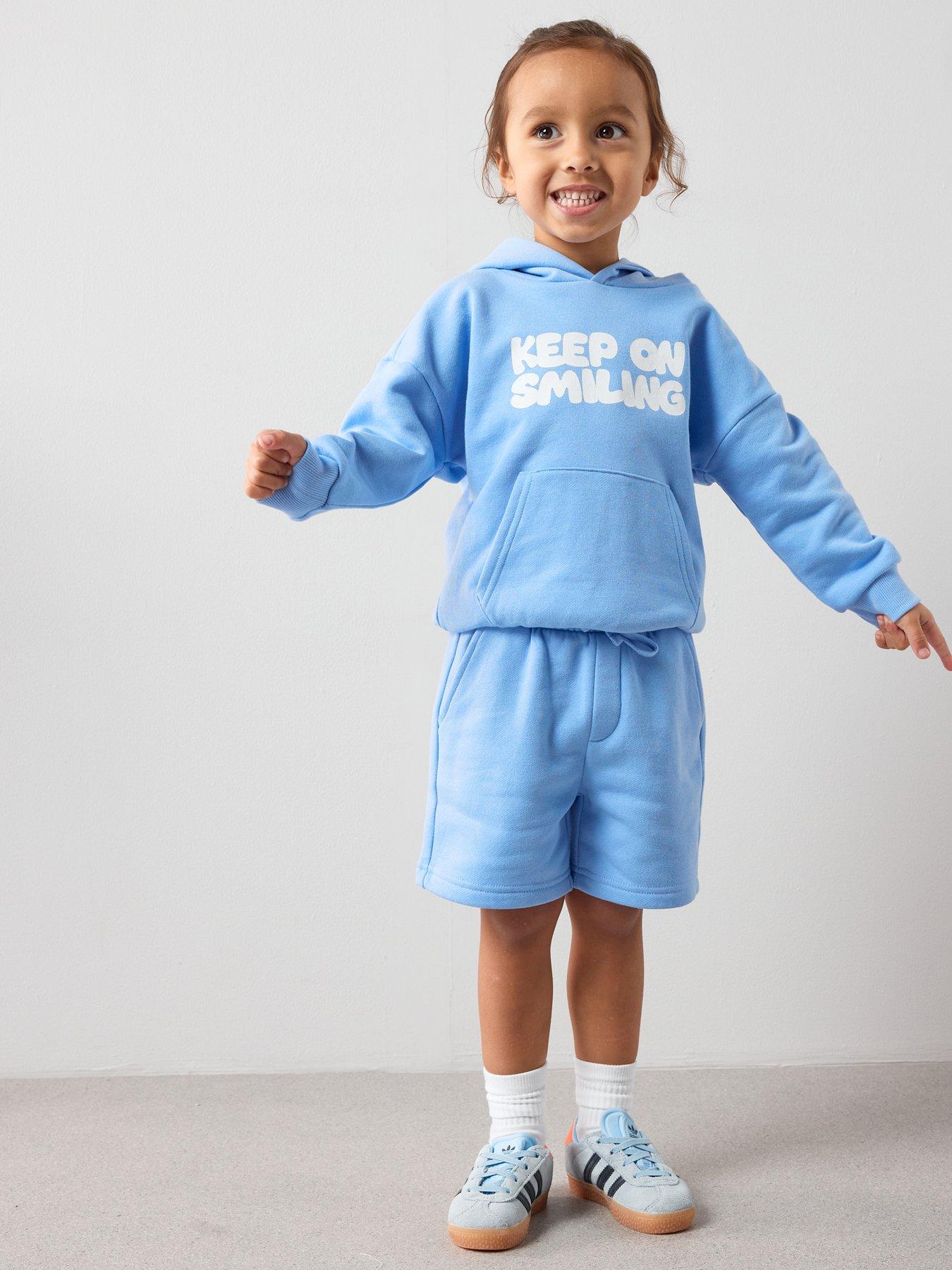 Image 3 of 6 of The Very Collection Boys Keep On Smiling Sweatshirt And Sweat Shorts Set - Blue