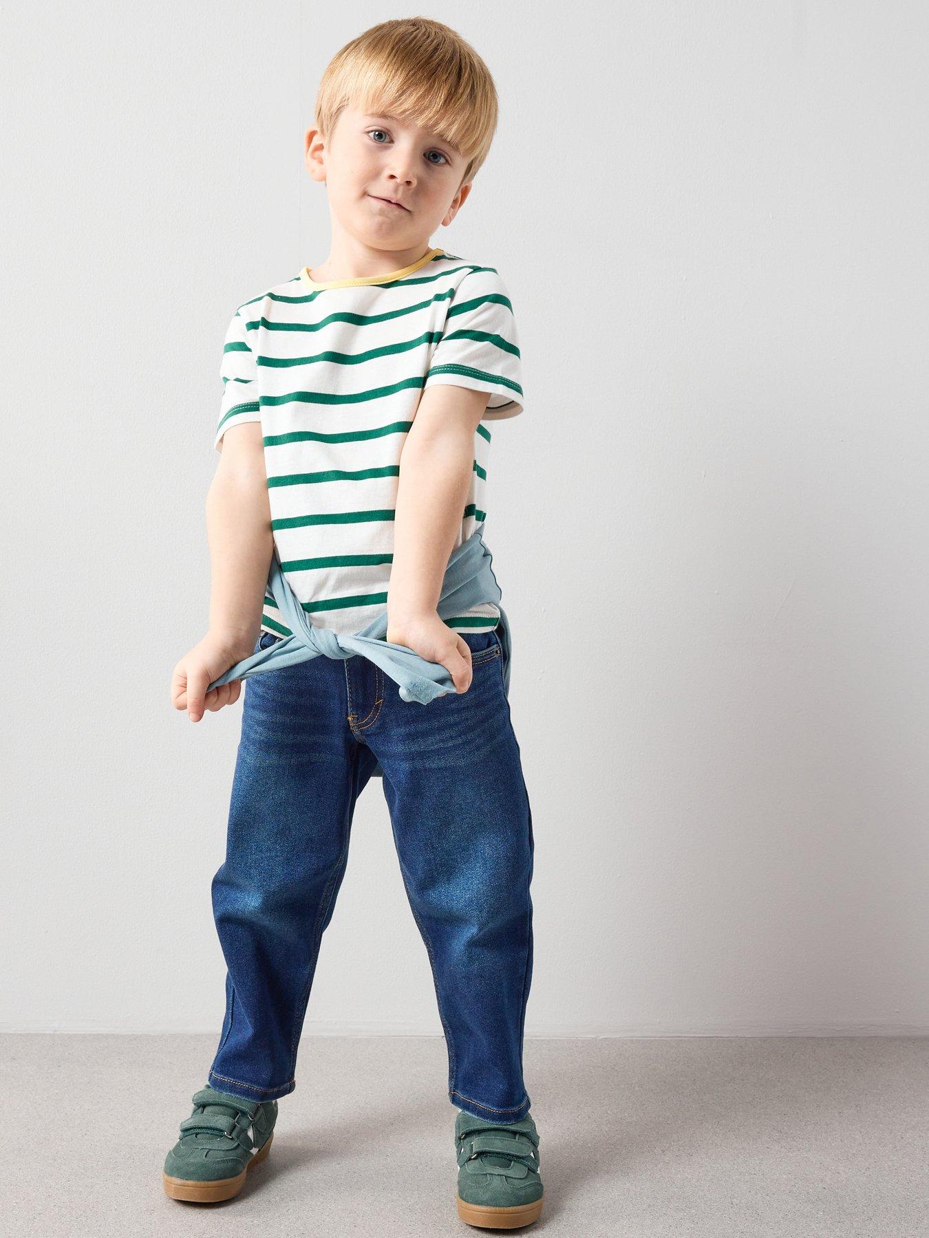Image 3 of 6 of The Very Collection Boys Stripe Drop Shoulder T-shirt - Green