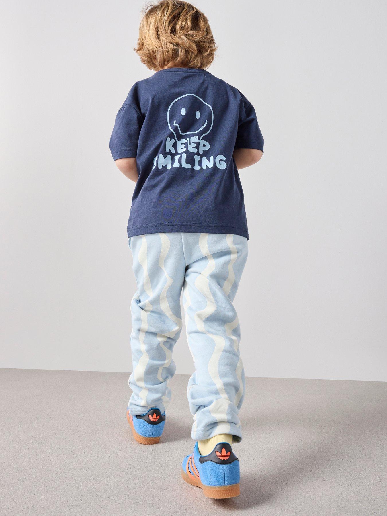 Image 2 of 7 of The Very Collection Back Print T-Shirt And Wavy Joggers - Blue