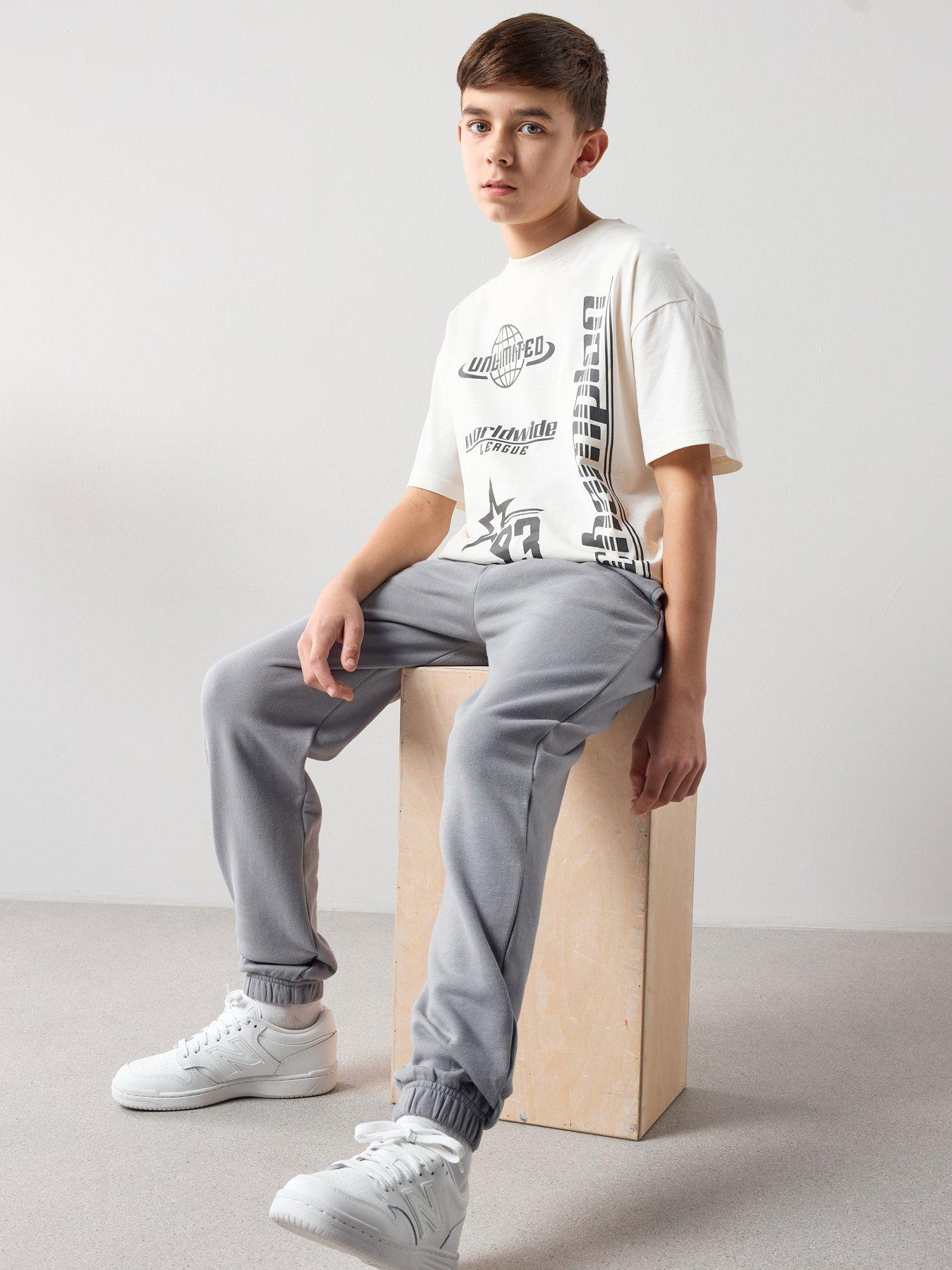 Image 3 of 5 of The Very Collection Boys Cuffed Leg Sweat Basic Joggers - Grey