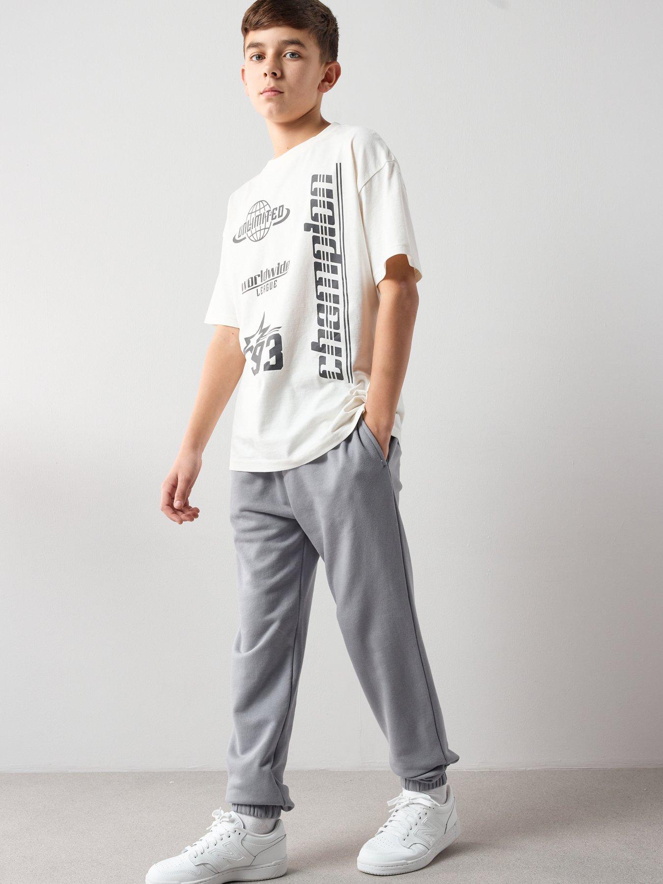 Image 4 of 5 of The Very Collection Boys Cuffed Leg Sweat Basic Joggers - Grey