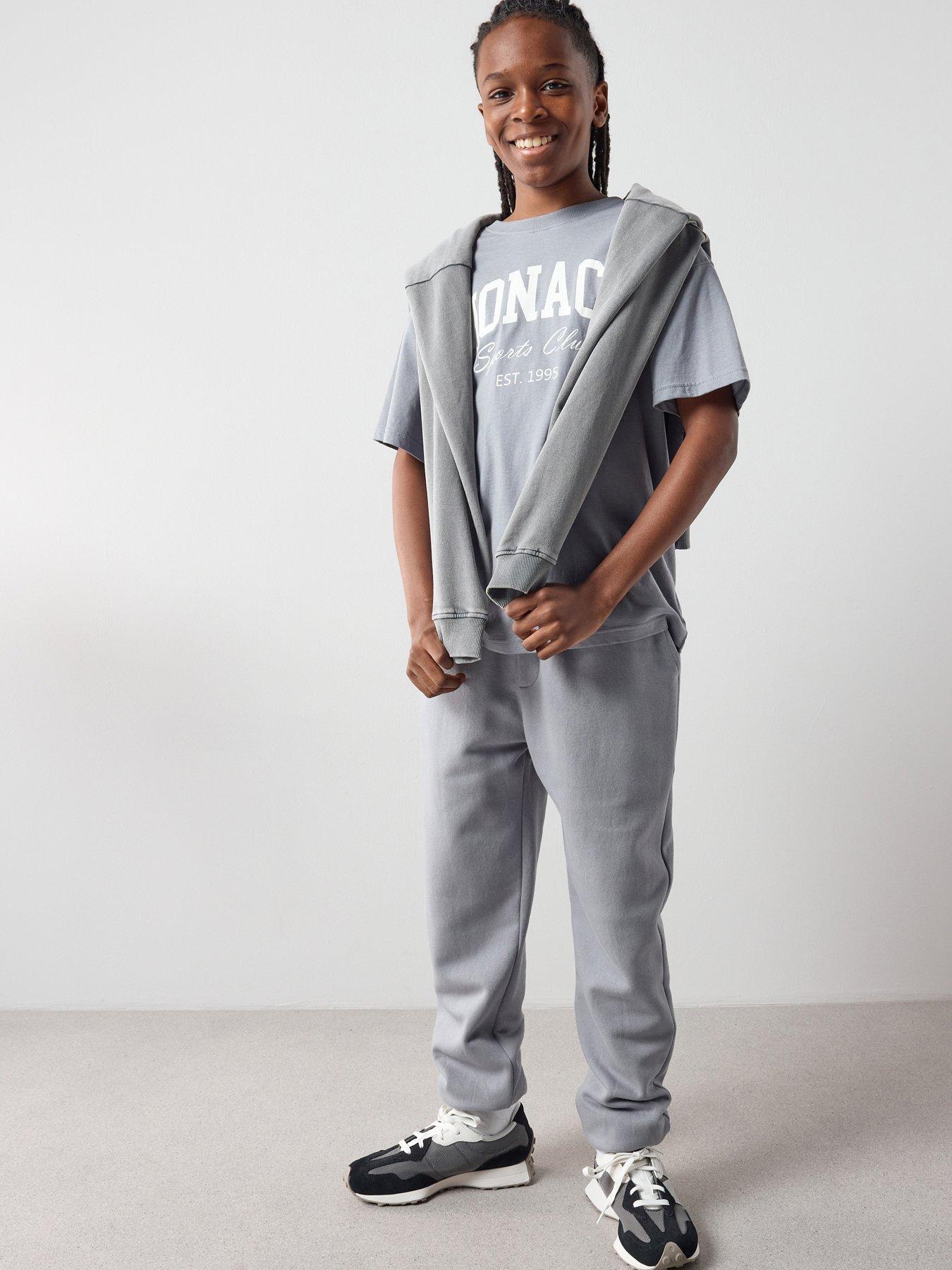 The Very Collection Boys Monaco T-shirt And Joggers Set - Grey