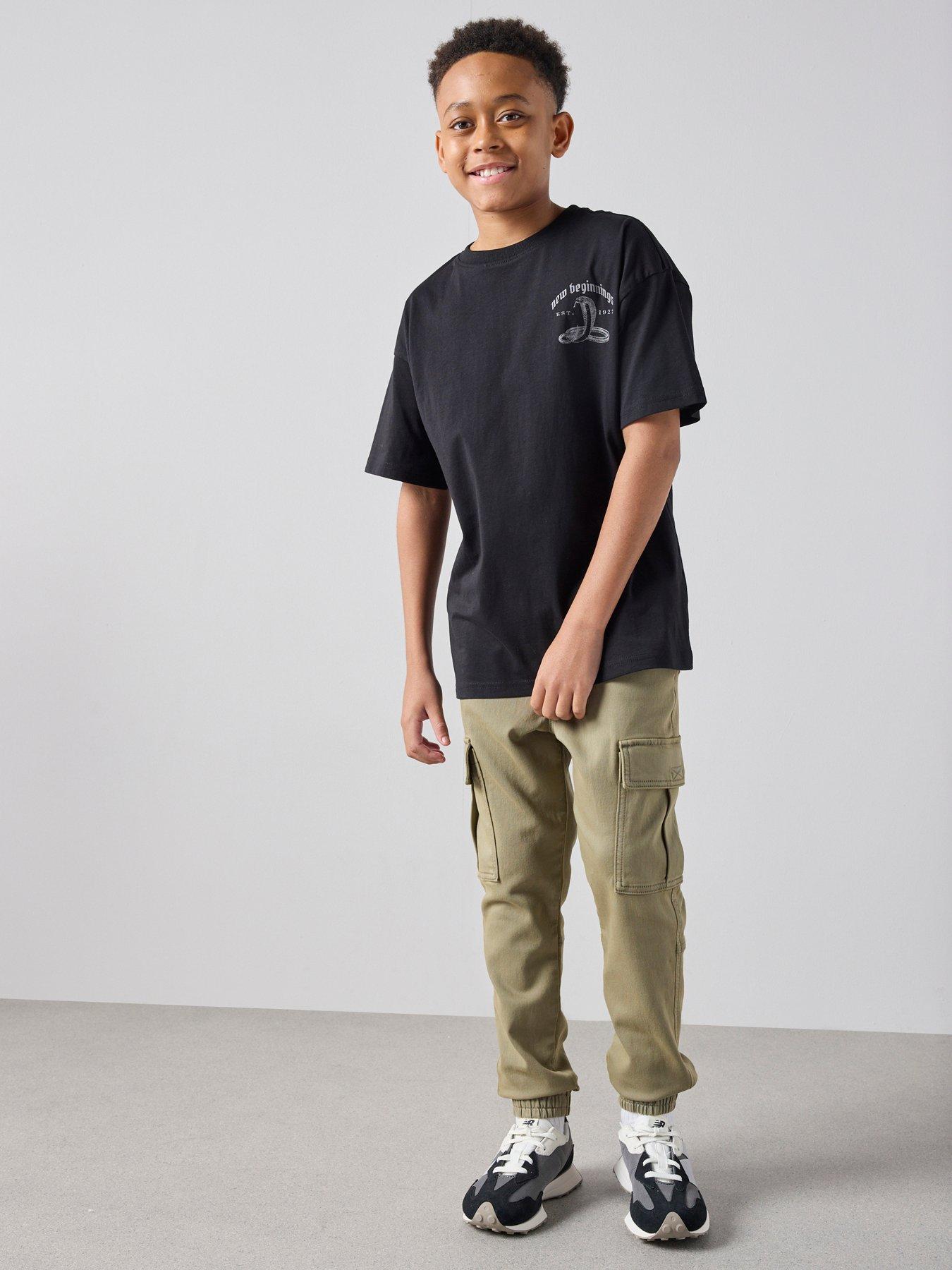 Image 3 of 7 of The Very Collection Boys Back Graphic New Beginnings T-Shirt - Black