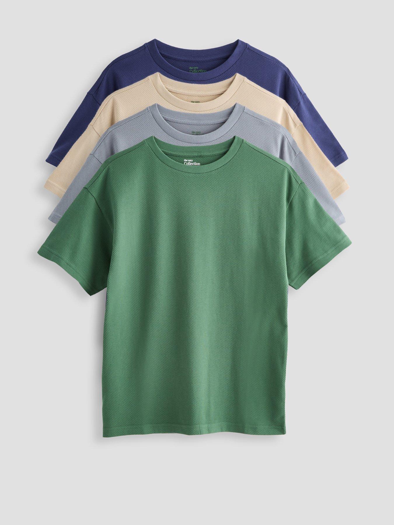 Image 1 of 5 of The Very Collection Boys 4 Pack Plain T-shirts - Multi