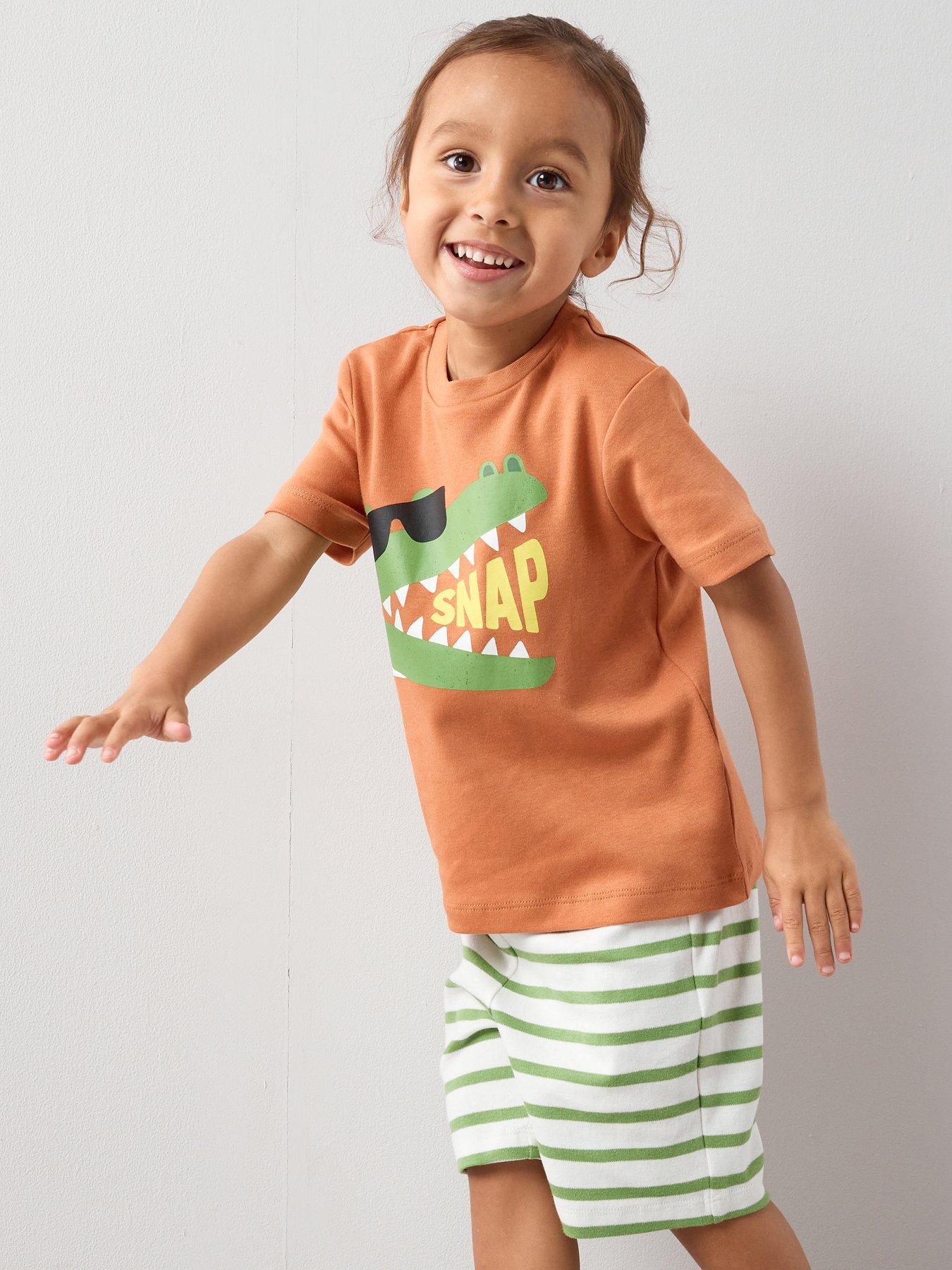 Image 1 of 6 of The Very Collection Boys Crocodile Shortie Pyjamas Set - Orange