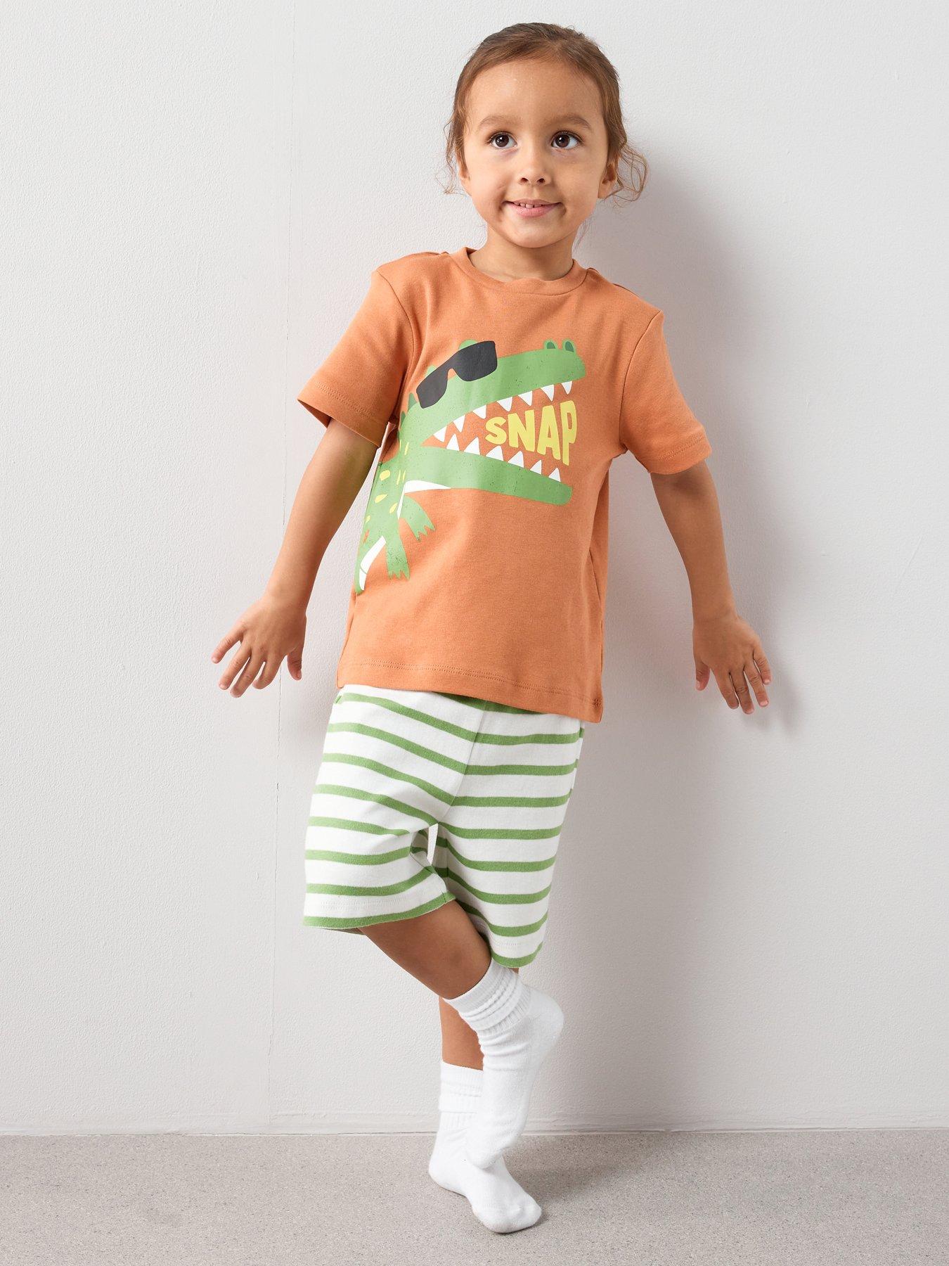 Image 3 of 6 of The Very Collection Boys Crocodile Shortie Pyjamas Set - Orange
