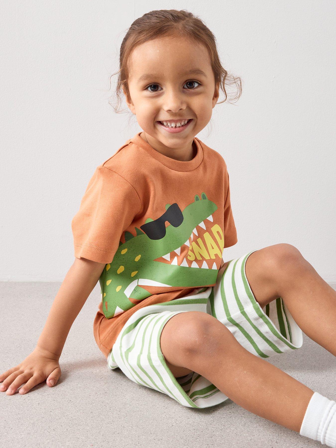 Image 5 of 6 of The Very Collection Boys Crocodile Shortie Pyjamas Set - Orange